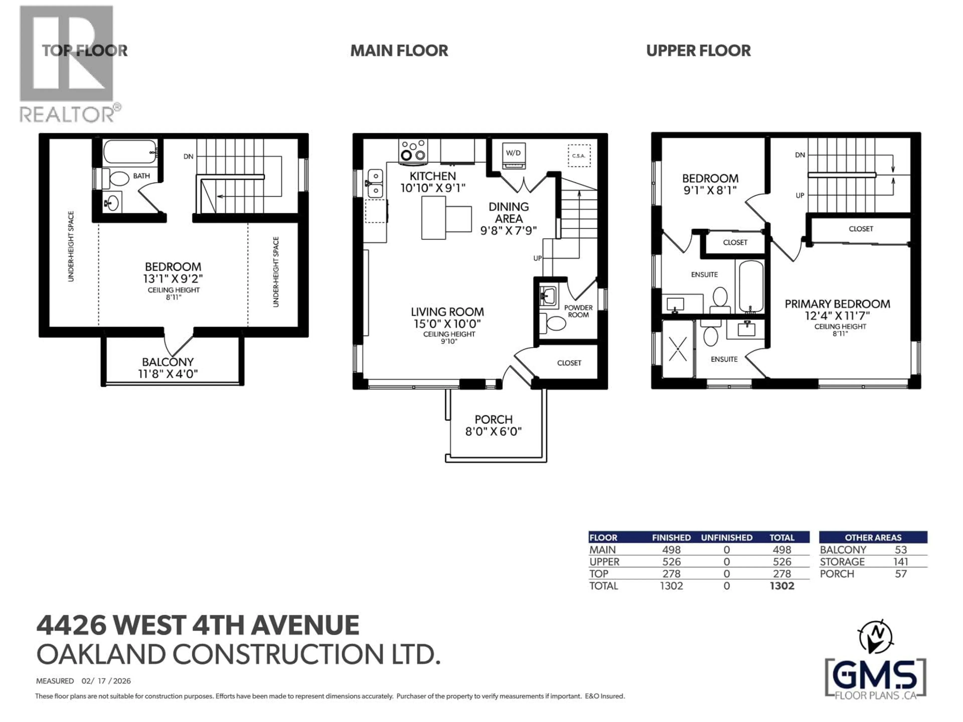 Floor plan for 4426 4TH AVENUE, Vancouver British Columbia V6R1R1