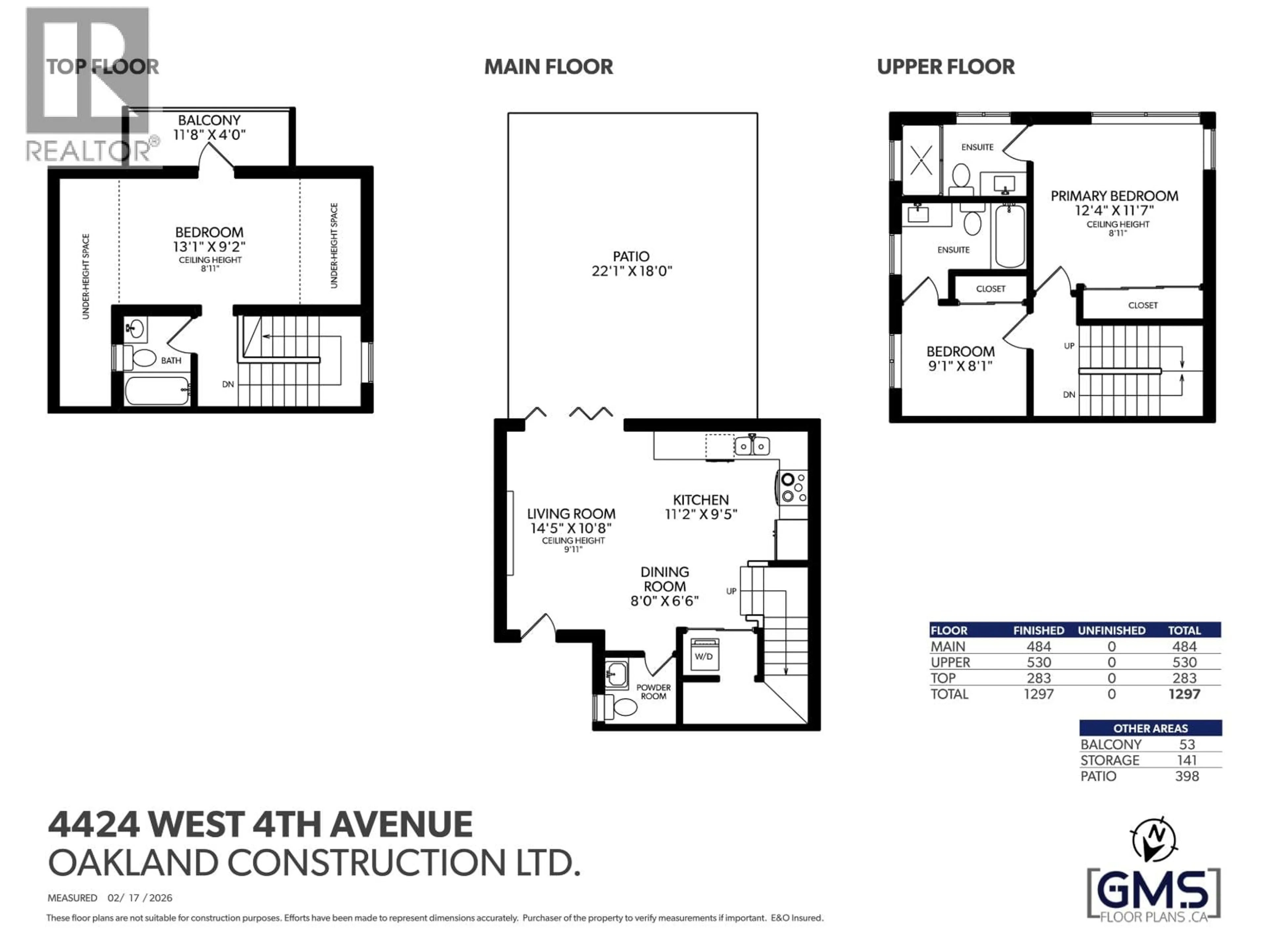 Floor plan for 4424 4TH AVENUE, Vancouver British Columbia V6R1R1