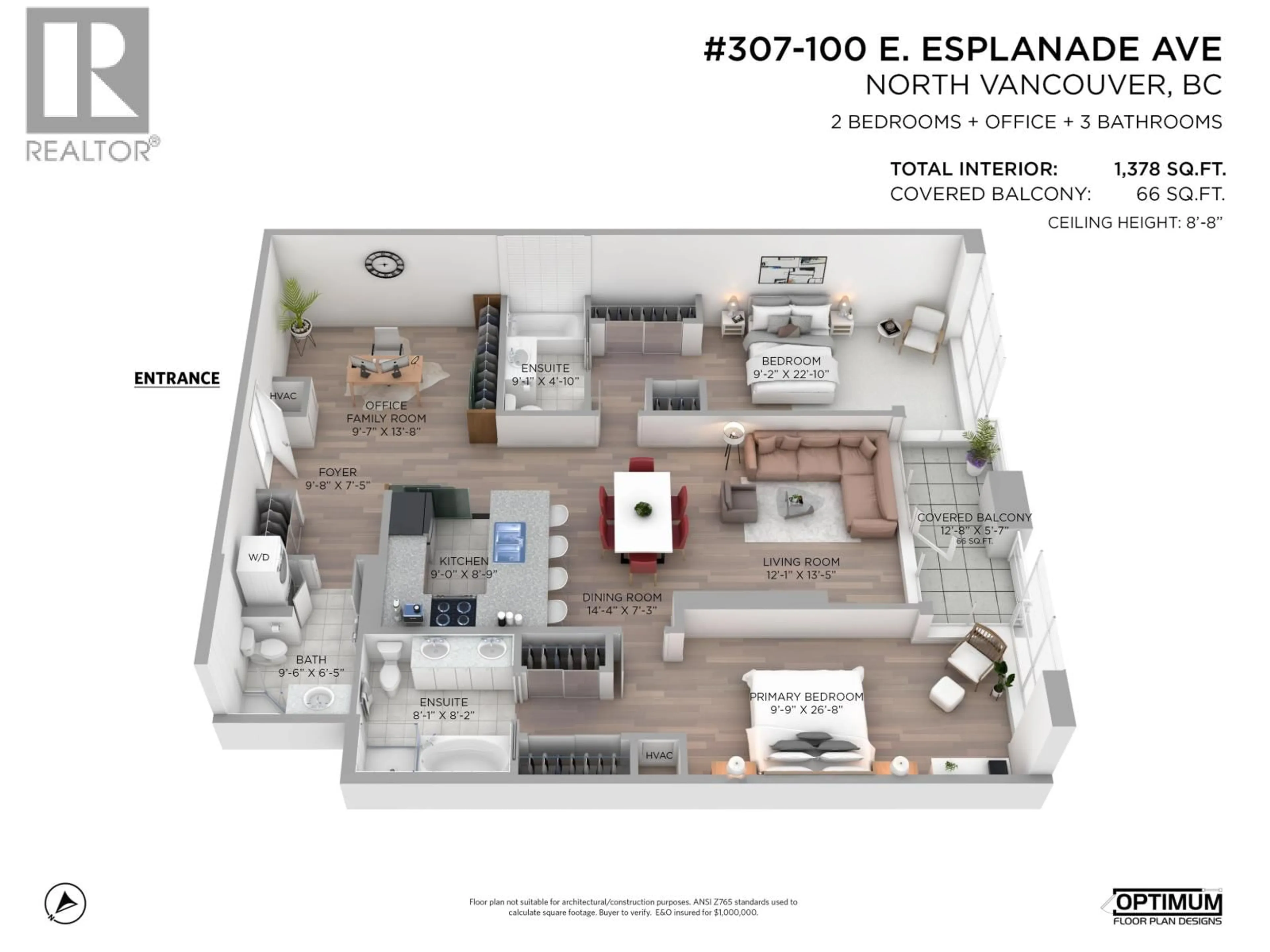 Floor plan for 307 - 100 ESPLANADE AVENUE, North Vancouver British Columbia V7L4V1