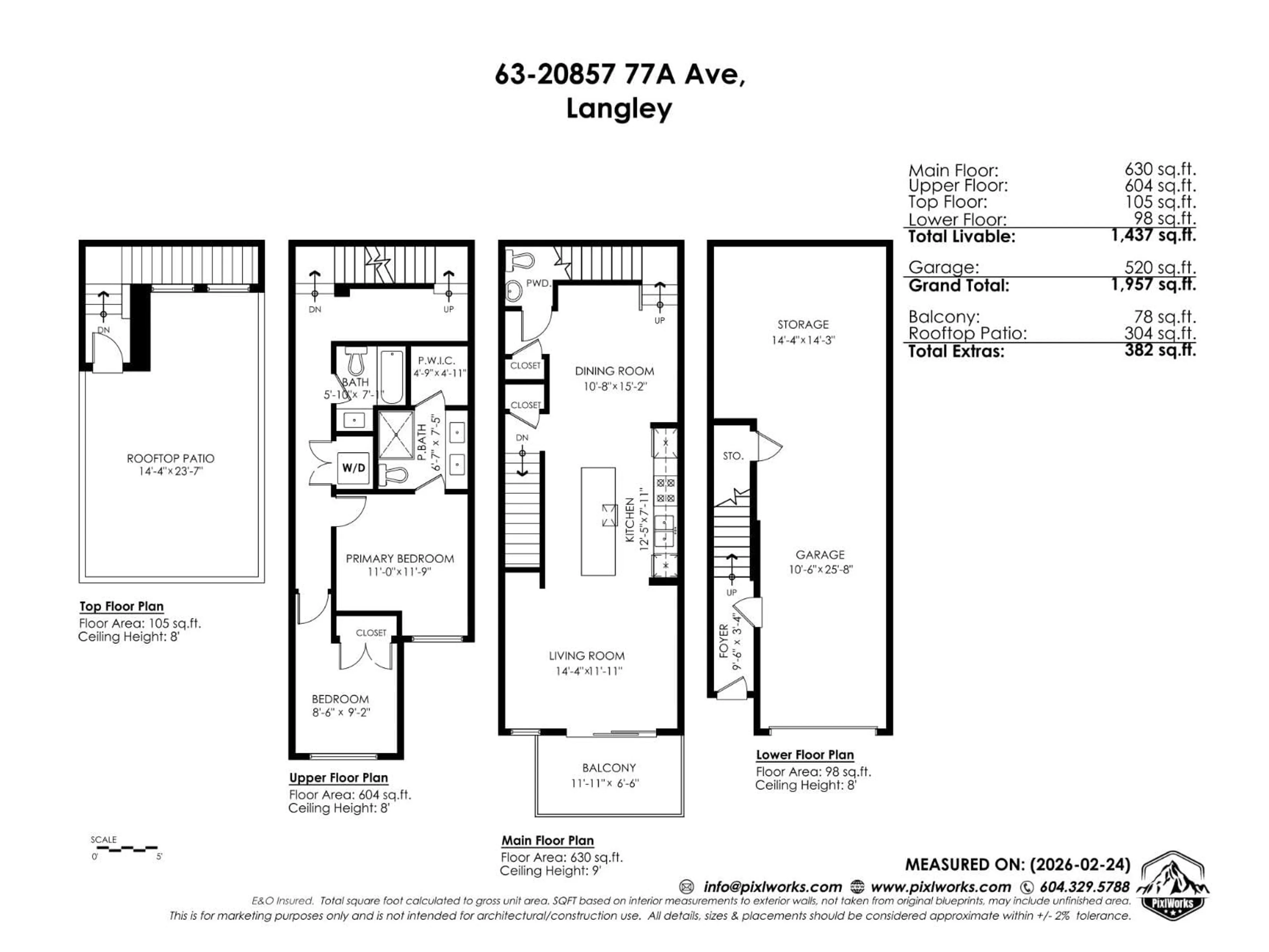 Floor plan for 63 - 20857 77A AVENUE, Langley British Columbia V2Y0W7