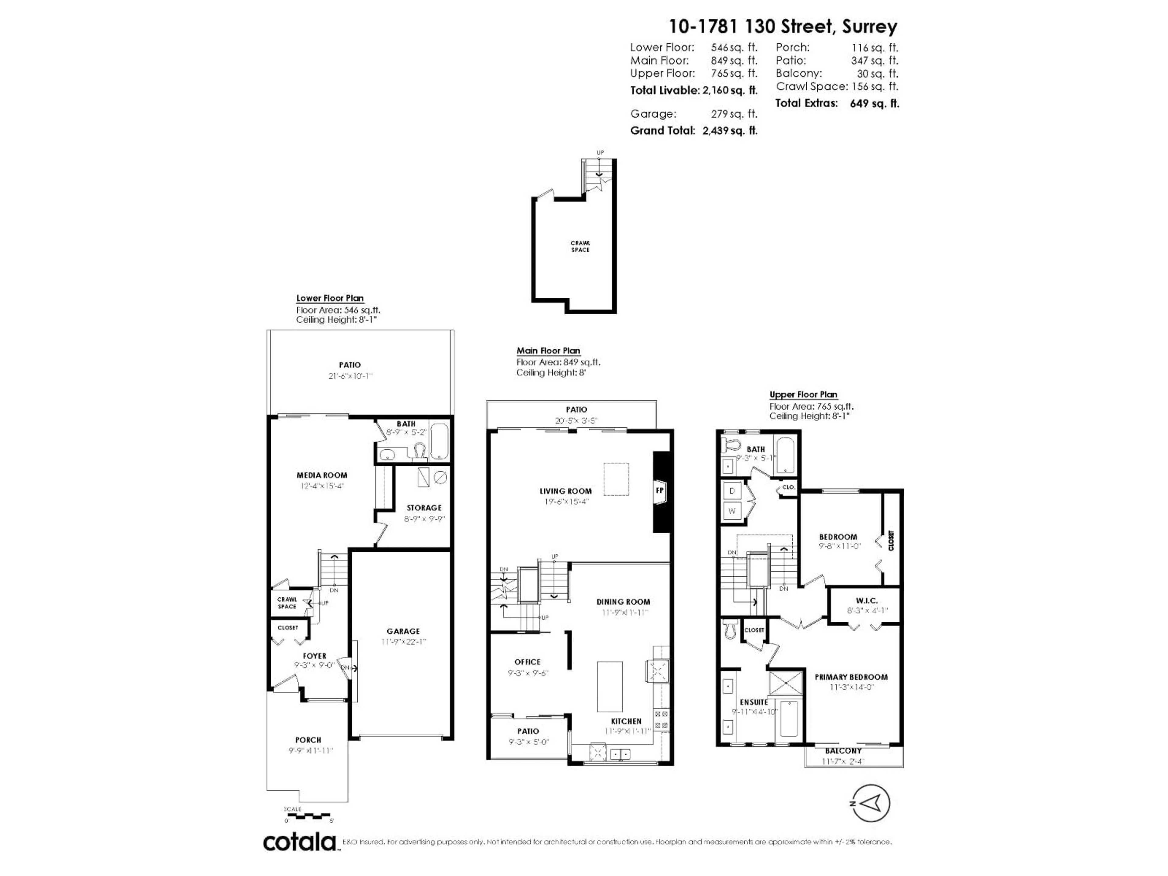 Floor plan for 10 - 1781 130 STREET, Surrey British Columbia V4A8R9