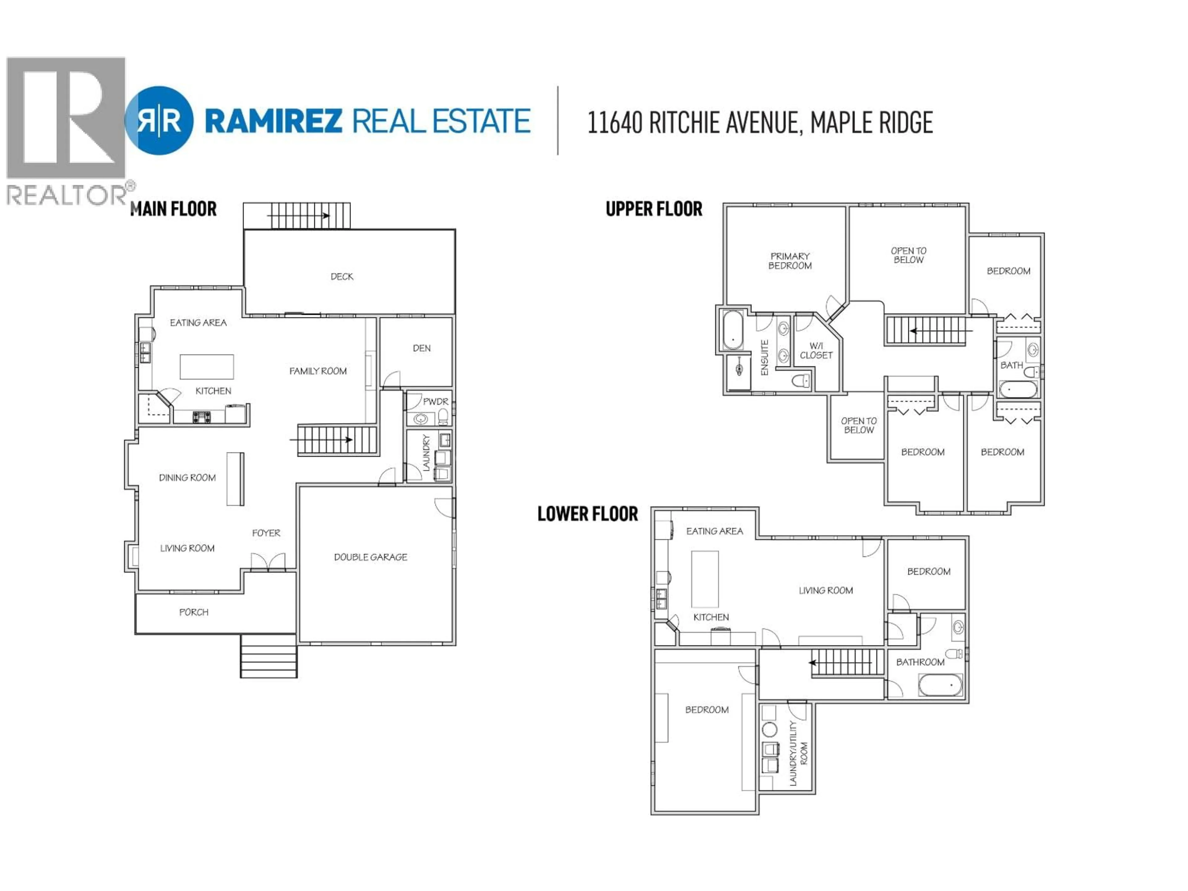 Floor plan for 11640 RITCHIE AVENUE, Maple Ridge British Columbia V2X6E7