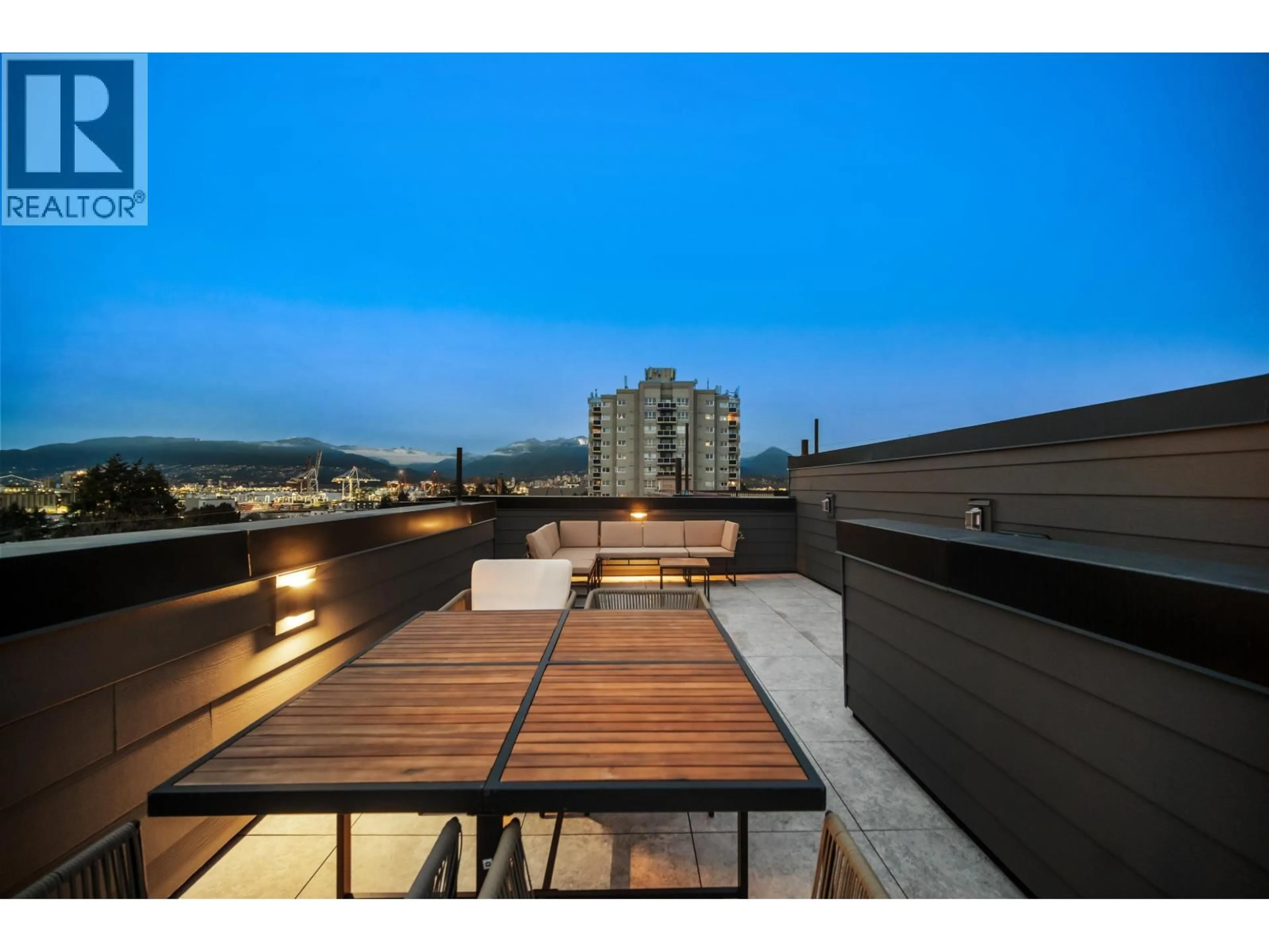 Patio, city buildings view from balcony for 103 - 1837 GEORGIA STREET, Vancouver British Columbia V5L2B5