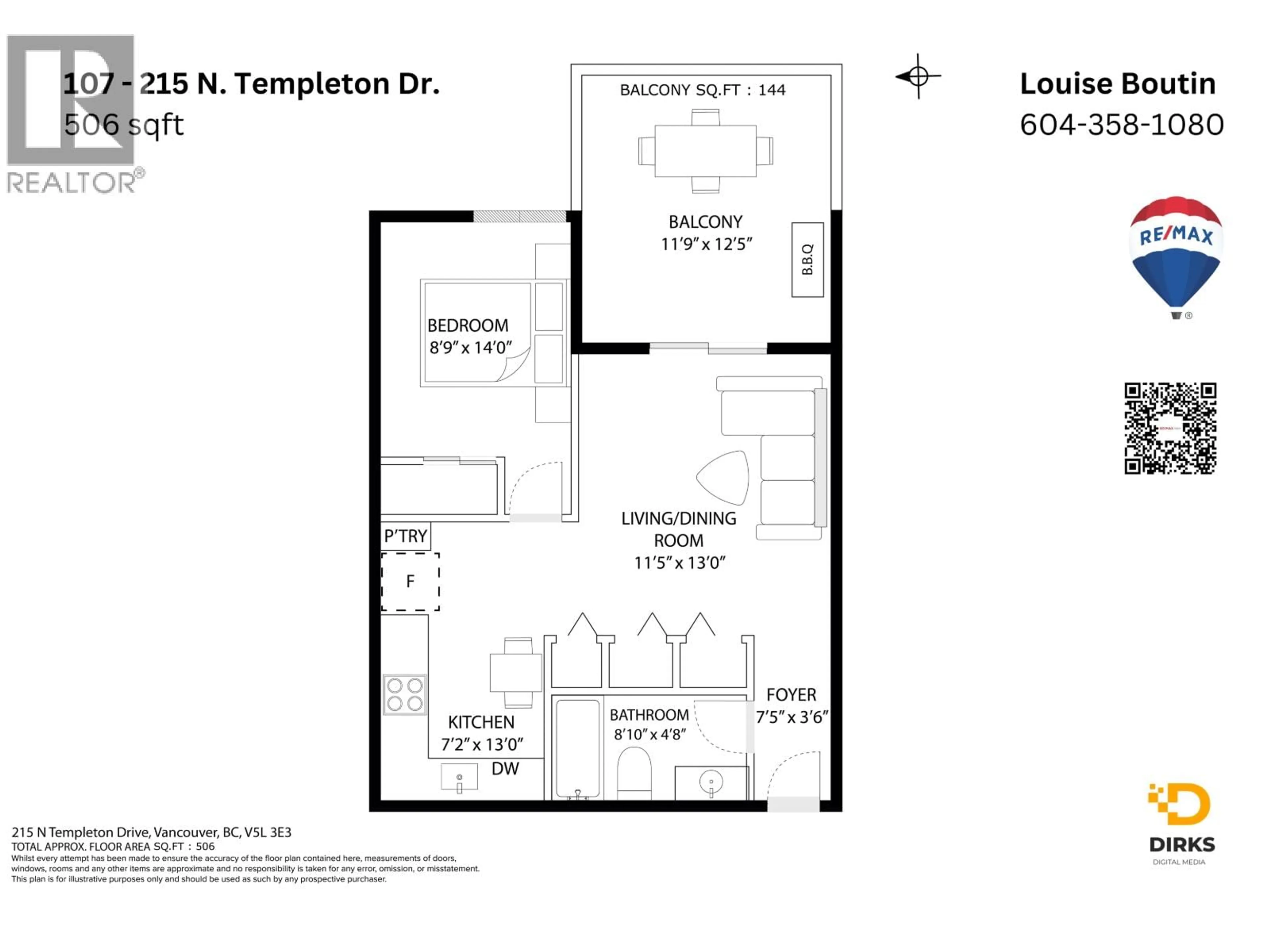 Floor plan for 107 - 215 TEMPLETON DRIVE, Vancouver British Columbia V5L3E3
