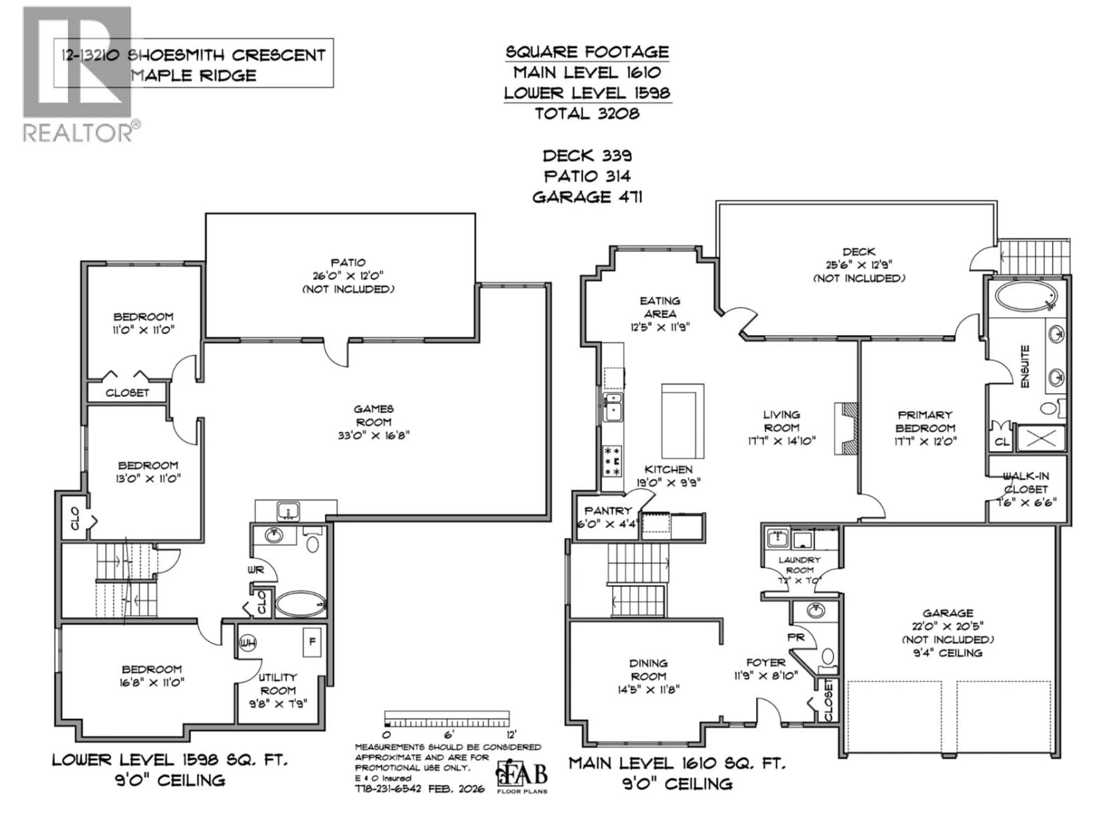 Floor plan for 12 - 13210 SHOESMITH CRESCENT, Maple Ridge British Columbia V4R0C1