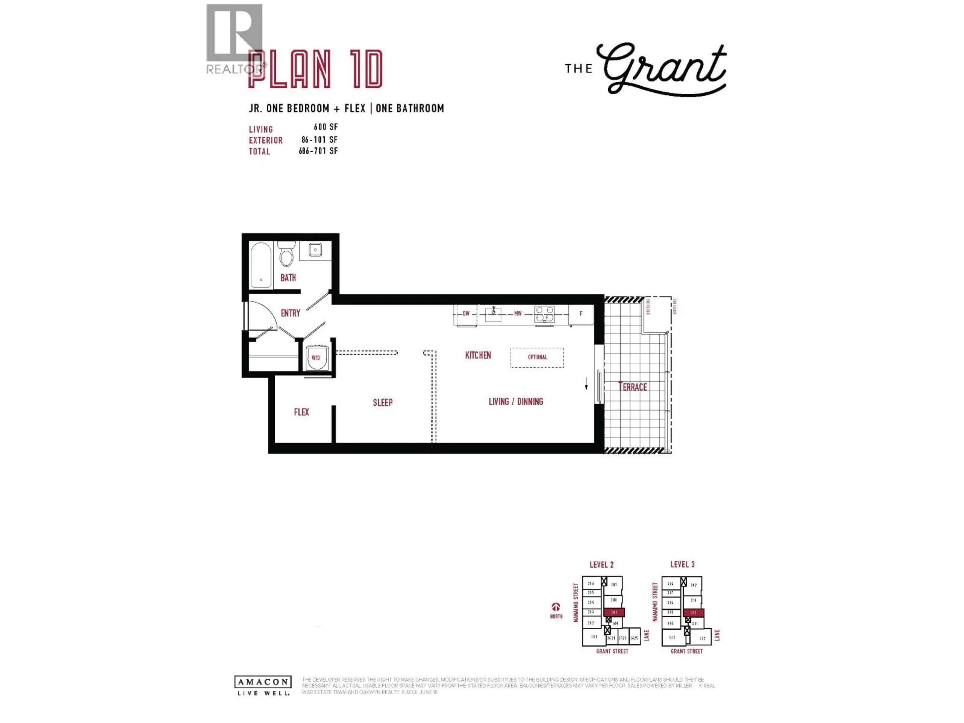 Floor plan for 311 - 2419 GRANT STREET, Vancouver British Columbia V5K3G5