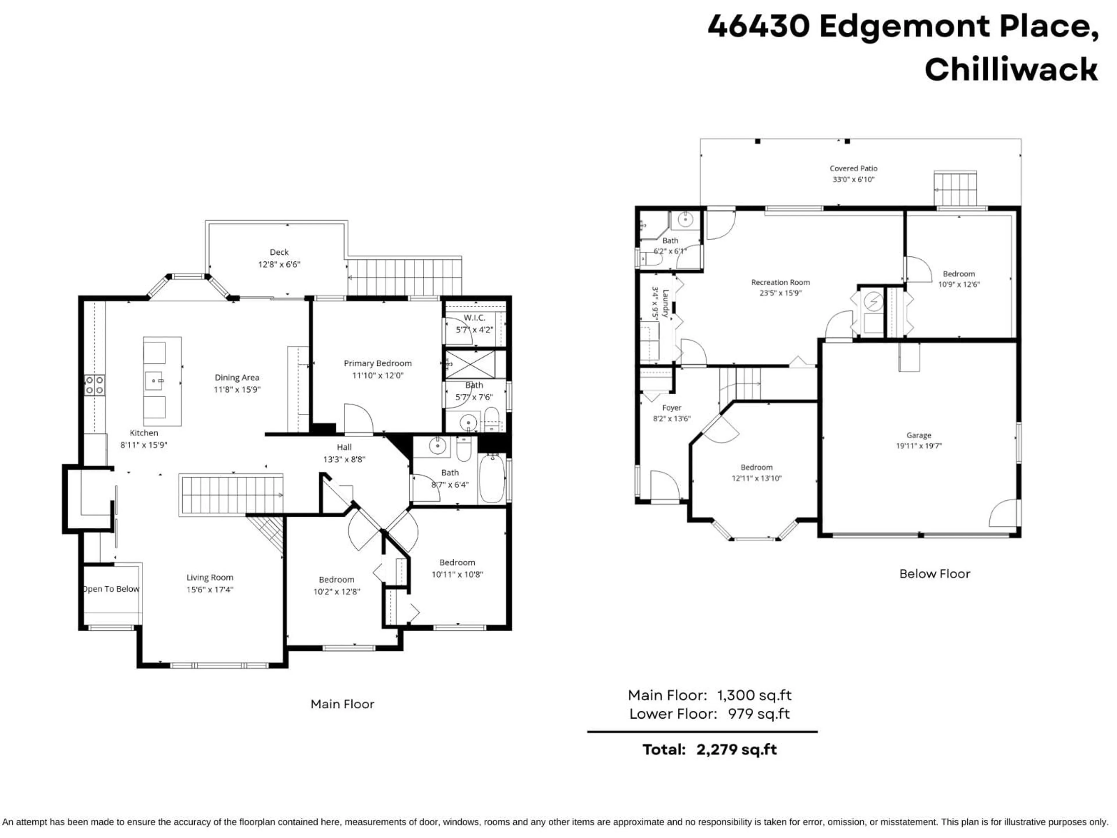Floor plan for 46430 EDGEMONT PLACE, Chilliwack British Columbia V2R3Y5