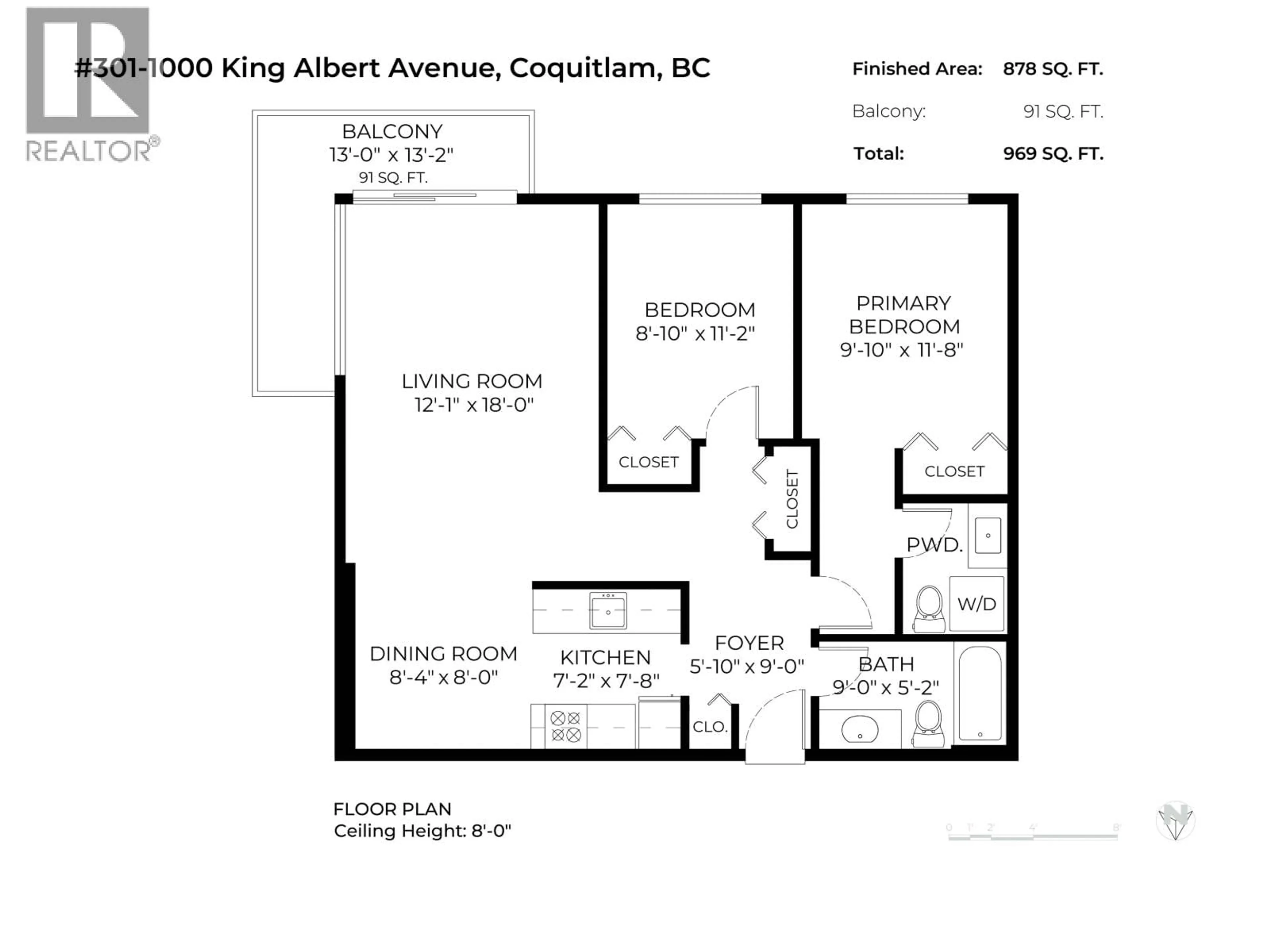 Floor plan for 301 - 1000 KING ALBERT AVENUE, Coquitlam British Columbia V3J7A3