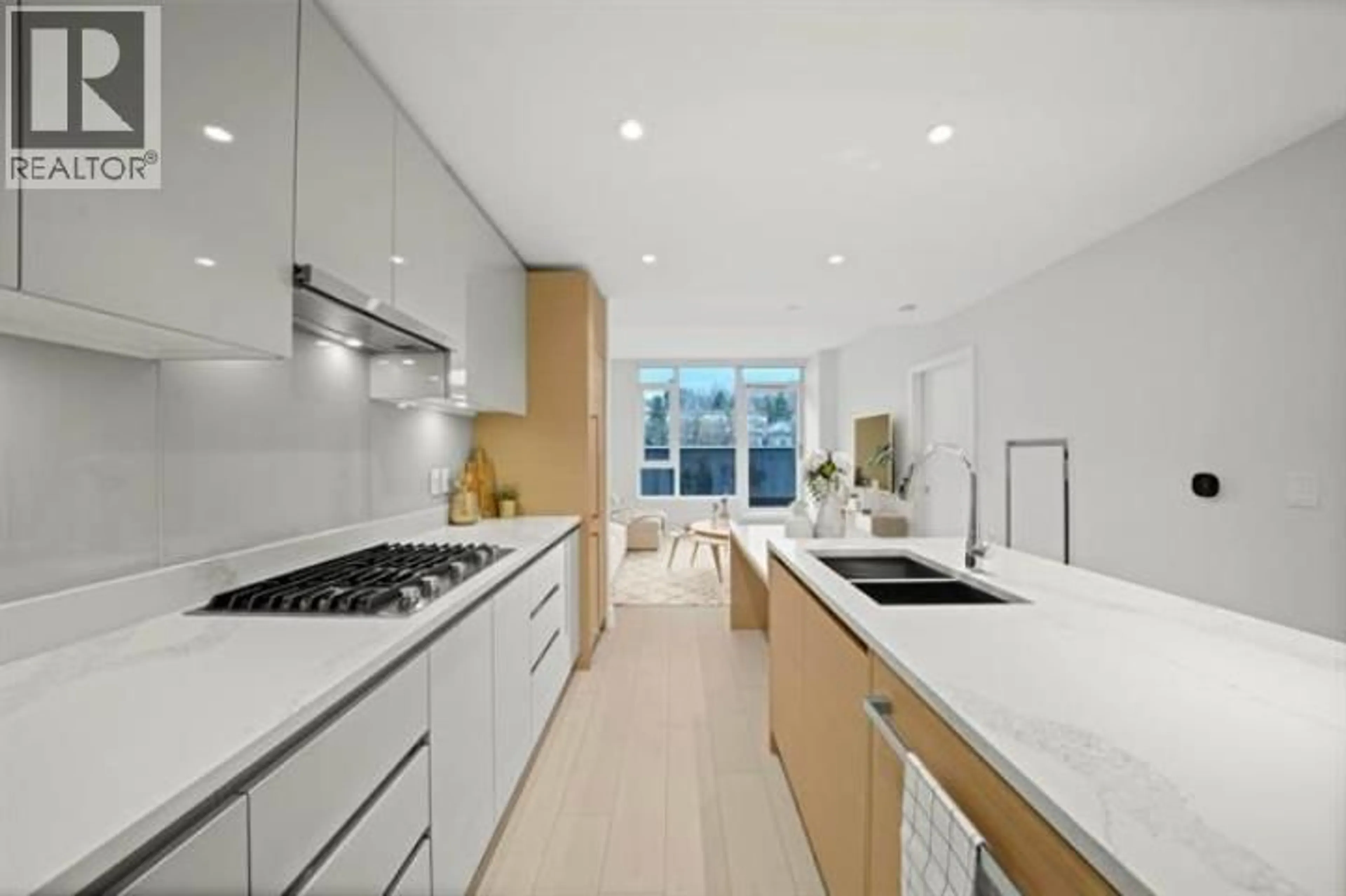 Contemporary kitchen, ceramic/tile floor for 607 - 3538 SAWMILL CRESCENT, Vancouver British Columbia V5S0J8