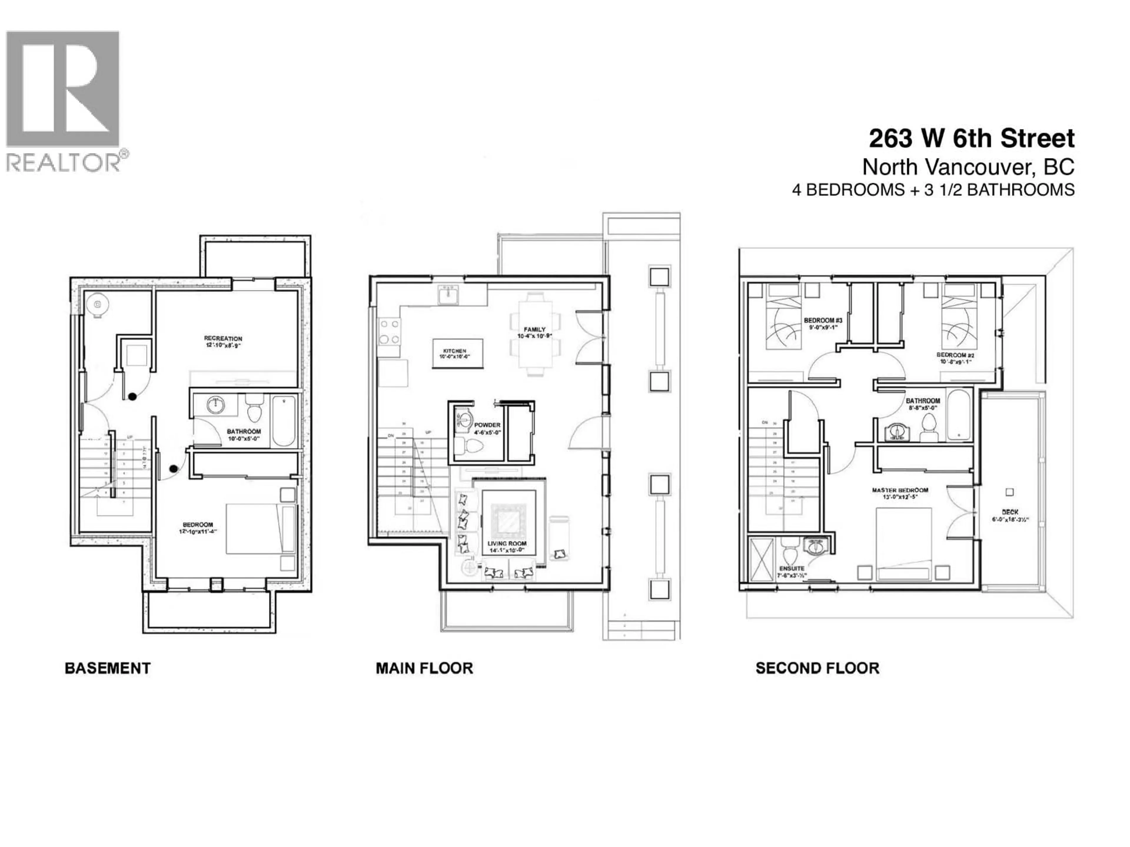 Floor plan for 263 6TH STREET, North Vancouver British Columbia V7M1K7