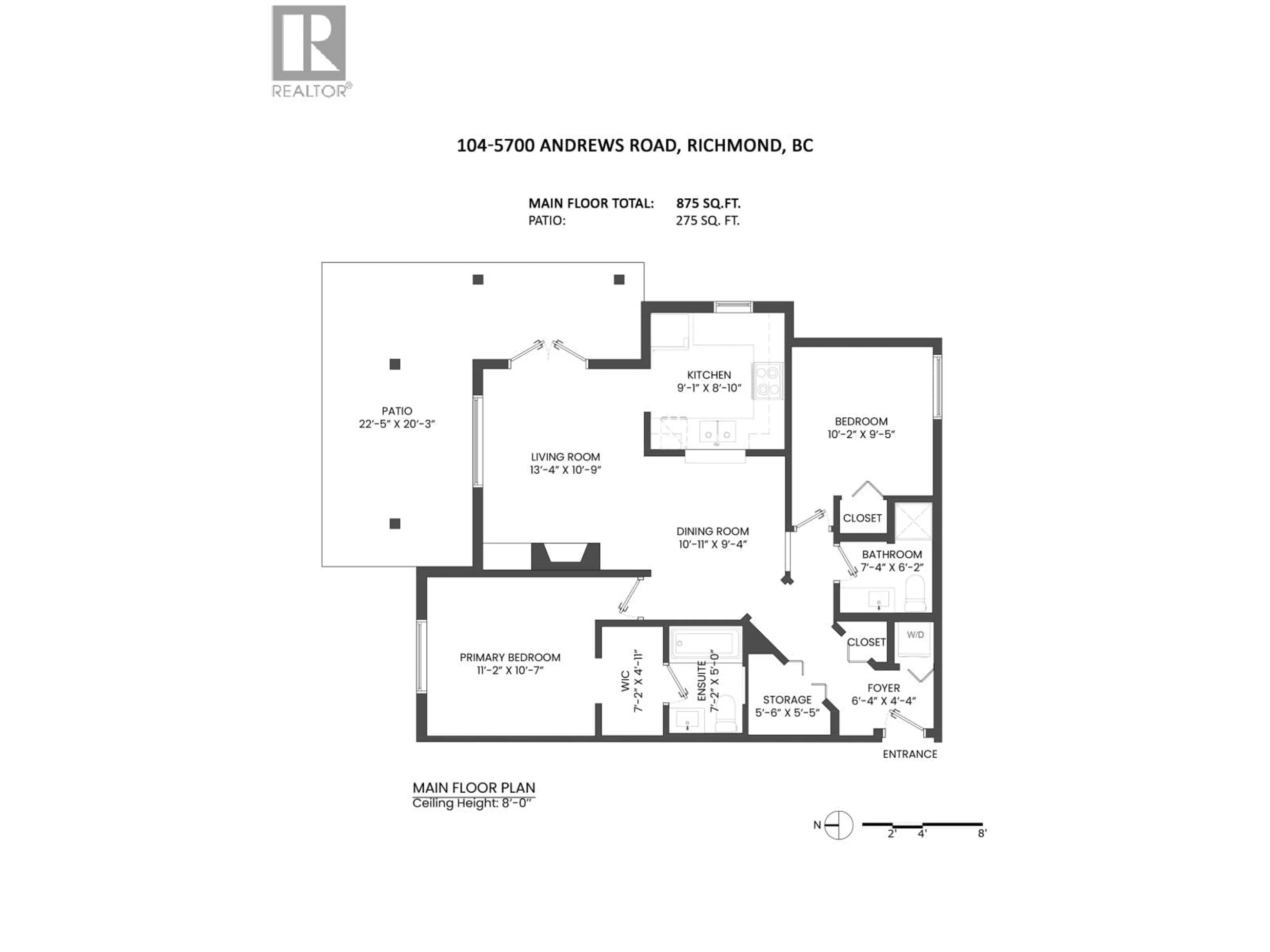 Floor plan for 104 - 5700 ANDREWS ROAD, Richmond British Columbia V7E6N7