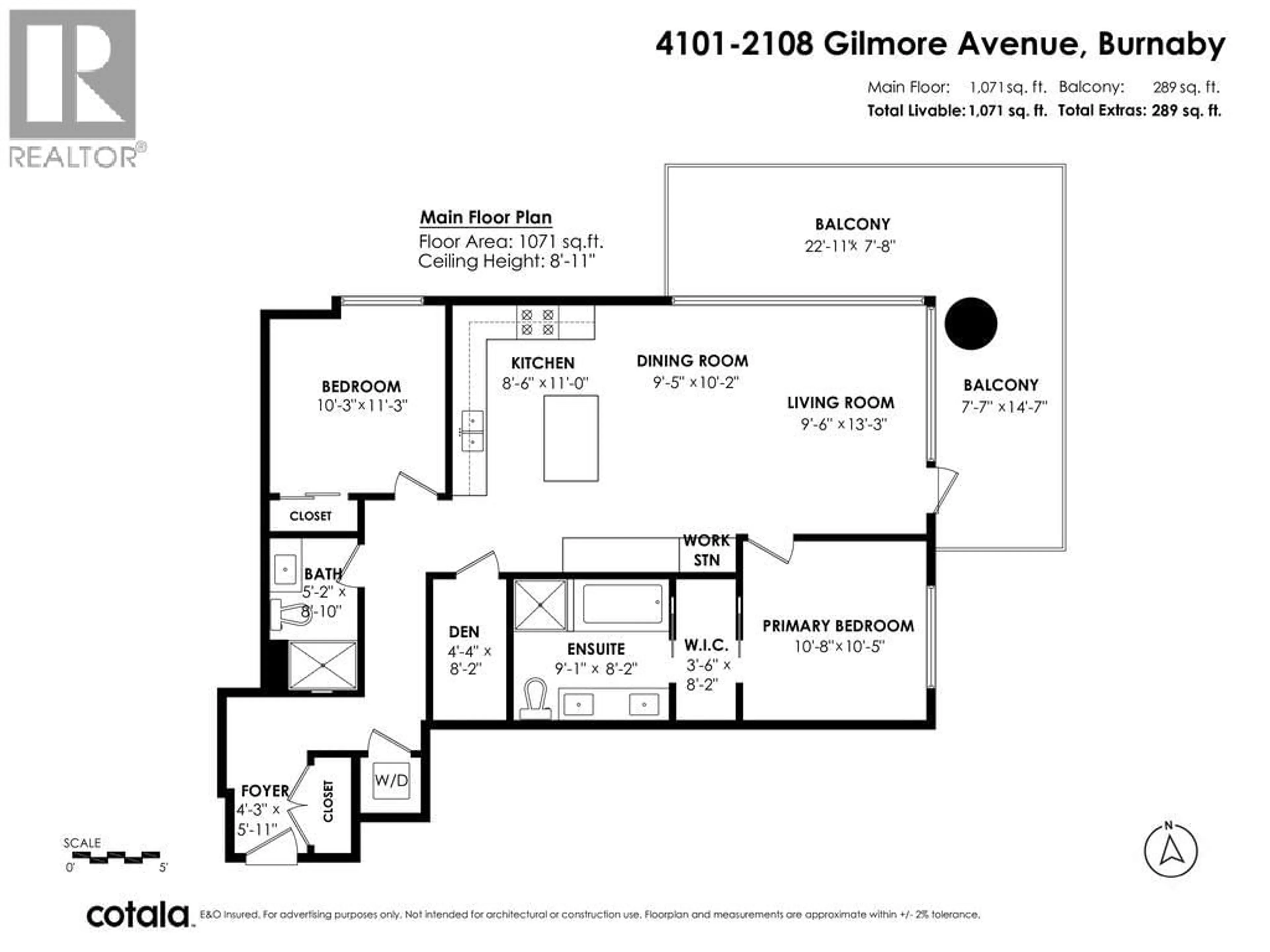 Floor plan for 4101 - 2108 GILMORE AVENUE, Burnaby British Columbia V5C0N8