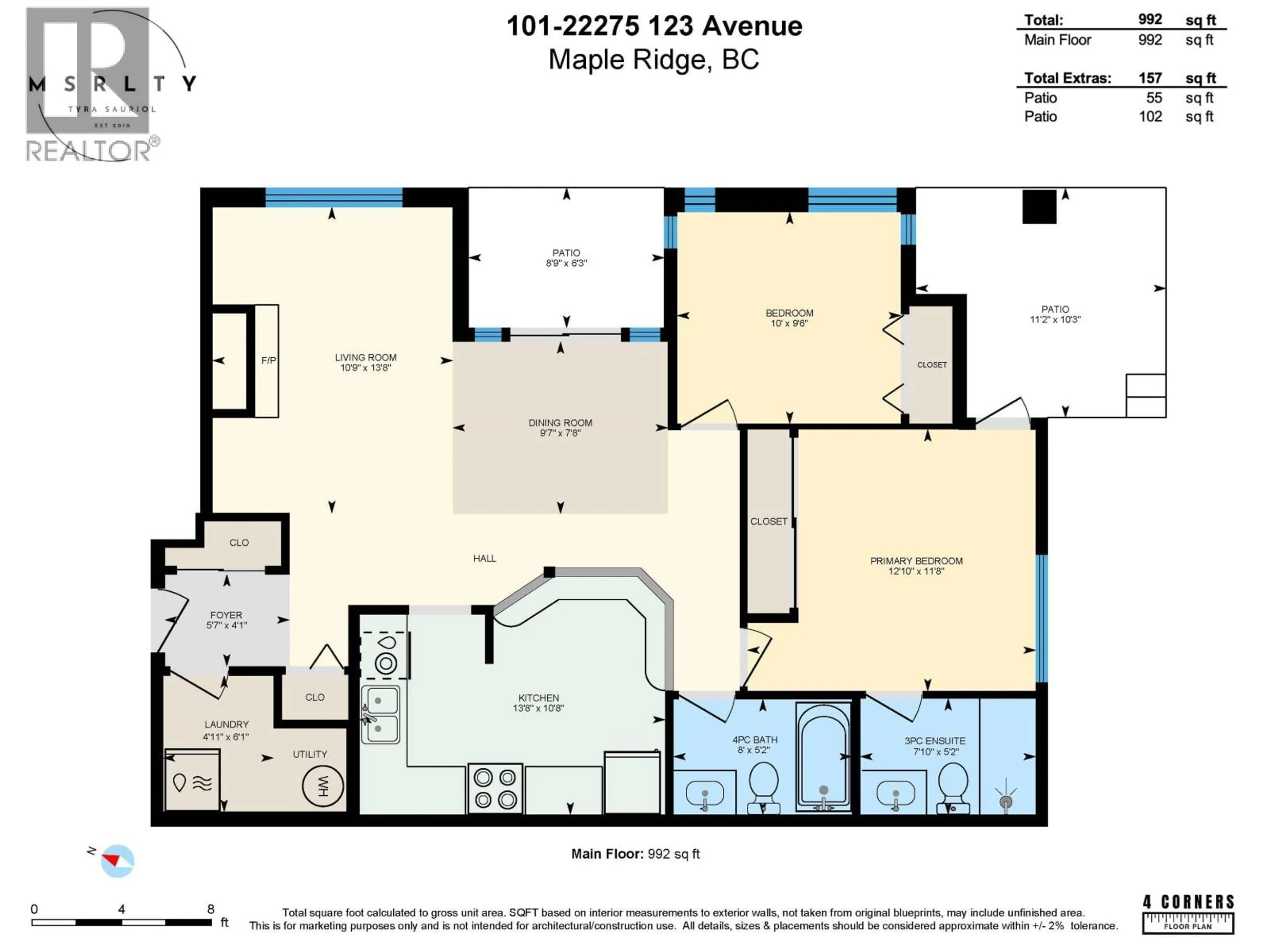 Floor plan for 101 - 22275 123 AVENUE, Maple Ridge British Columbia V2X4E1
