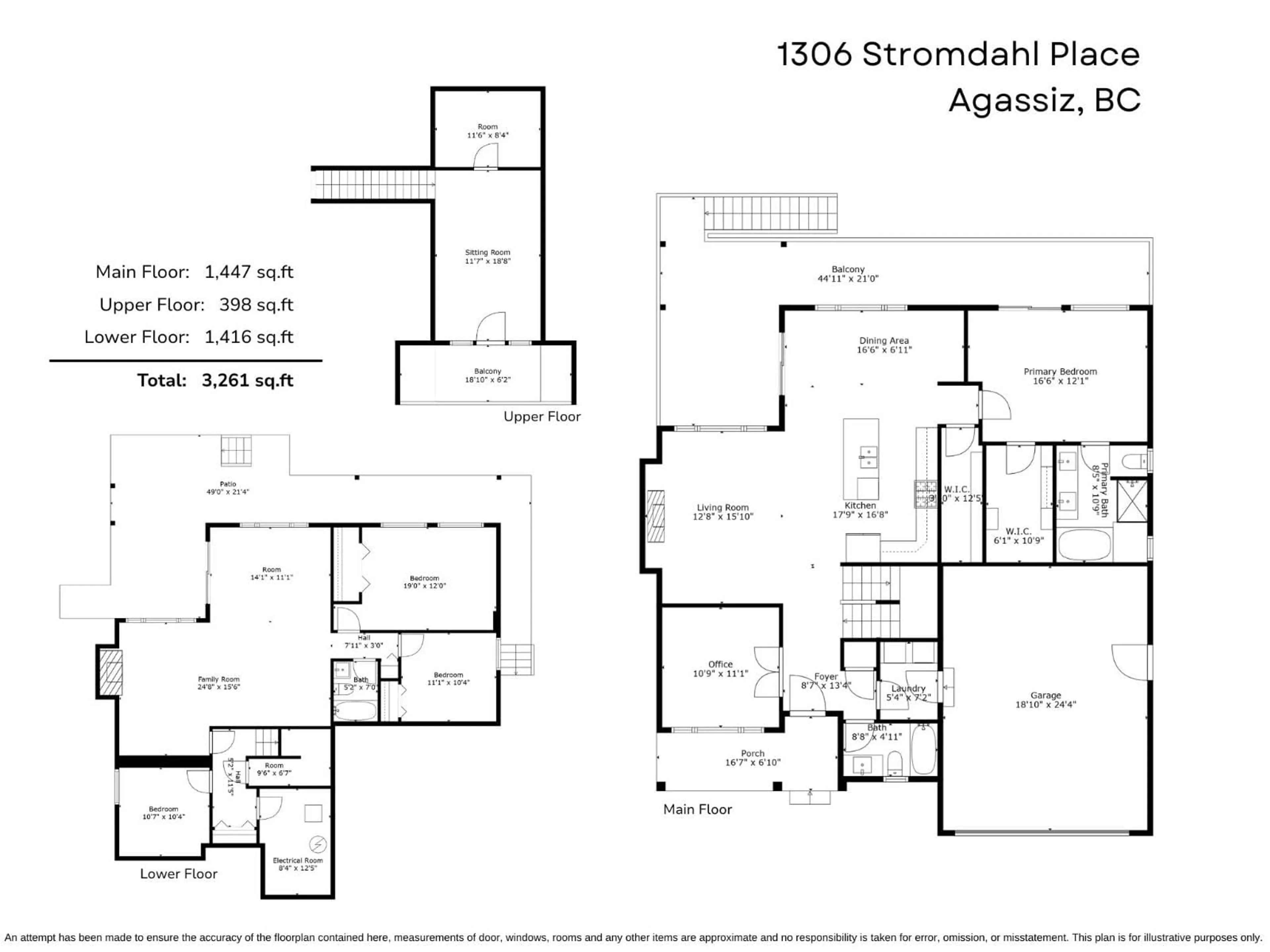 Floor plan for 1306 STROMDAHL PLACE, Agassiz British Columbia V0M1A1