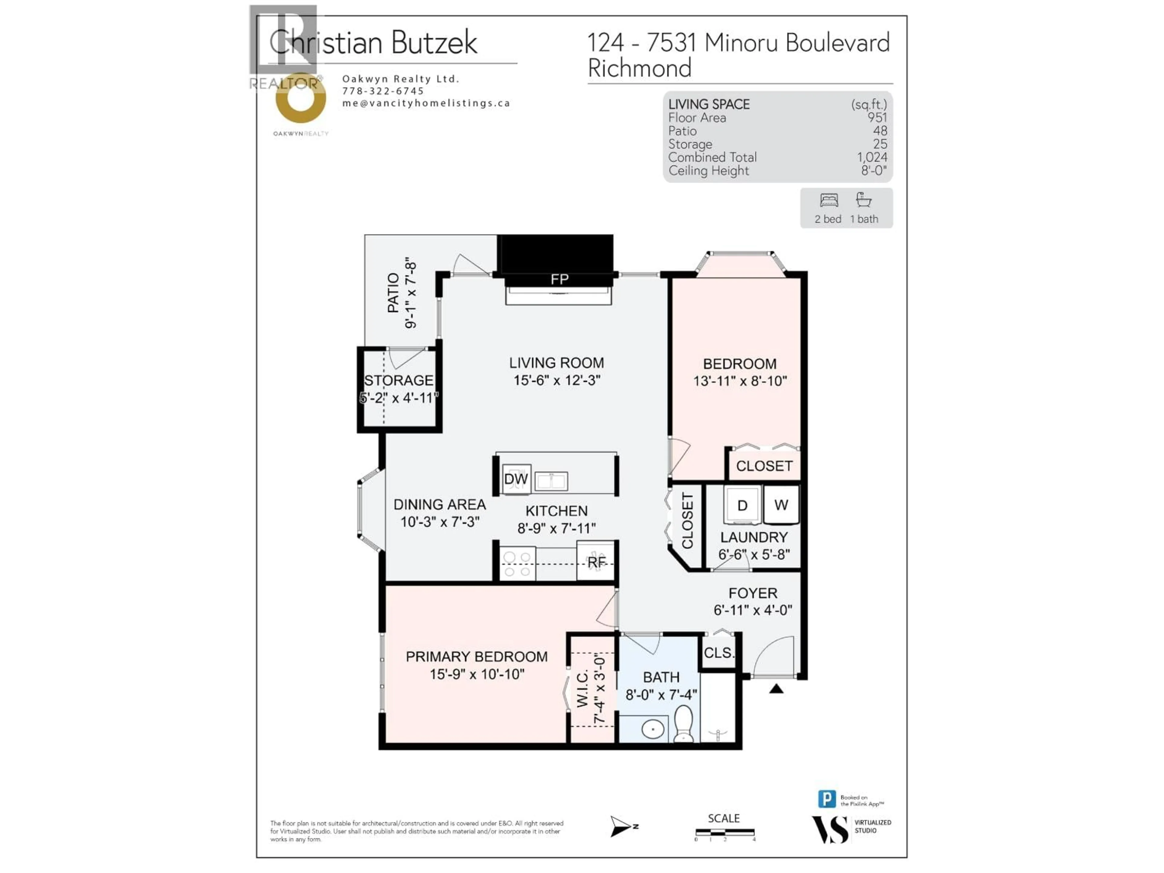 Floor plan for 124 - 7531 MINORU BOULEVARD, Richmond British Columbia V6Y1Z3