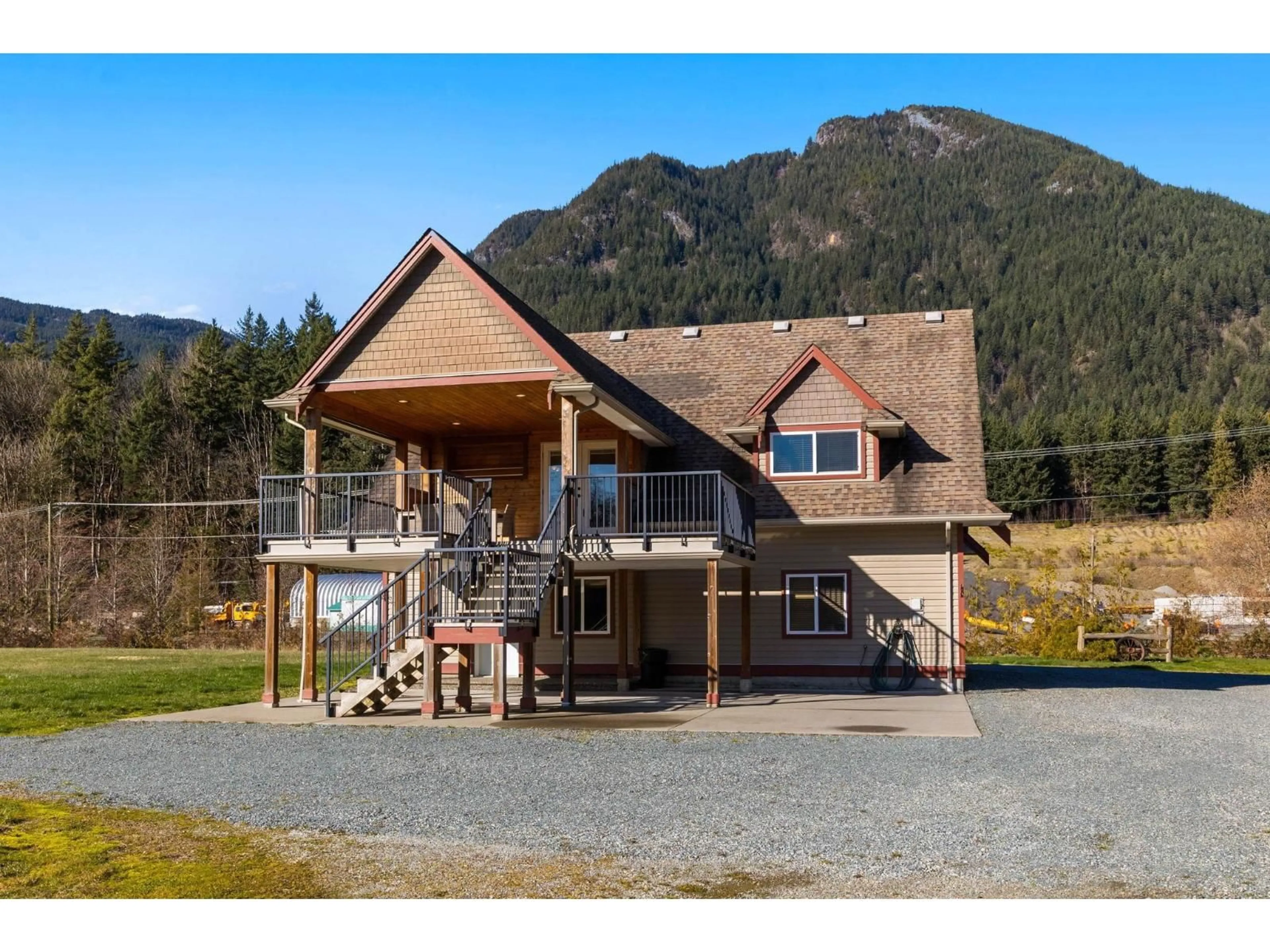 A pic from outside/outdoor area/front of a property/back of a property/a pic from drone, mountain view for 5260 MCCALLUM ROAD, Agassiz British Columbia V0M1A3