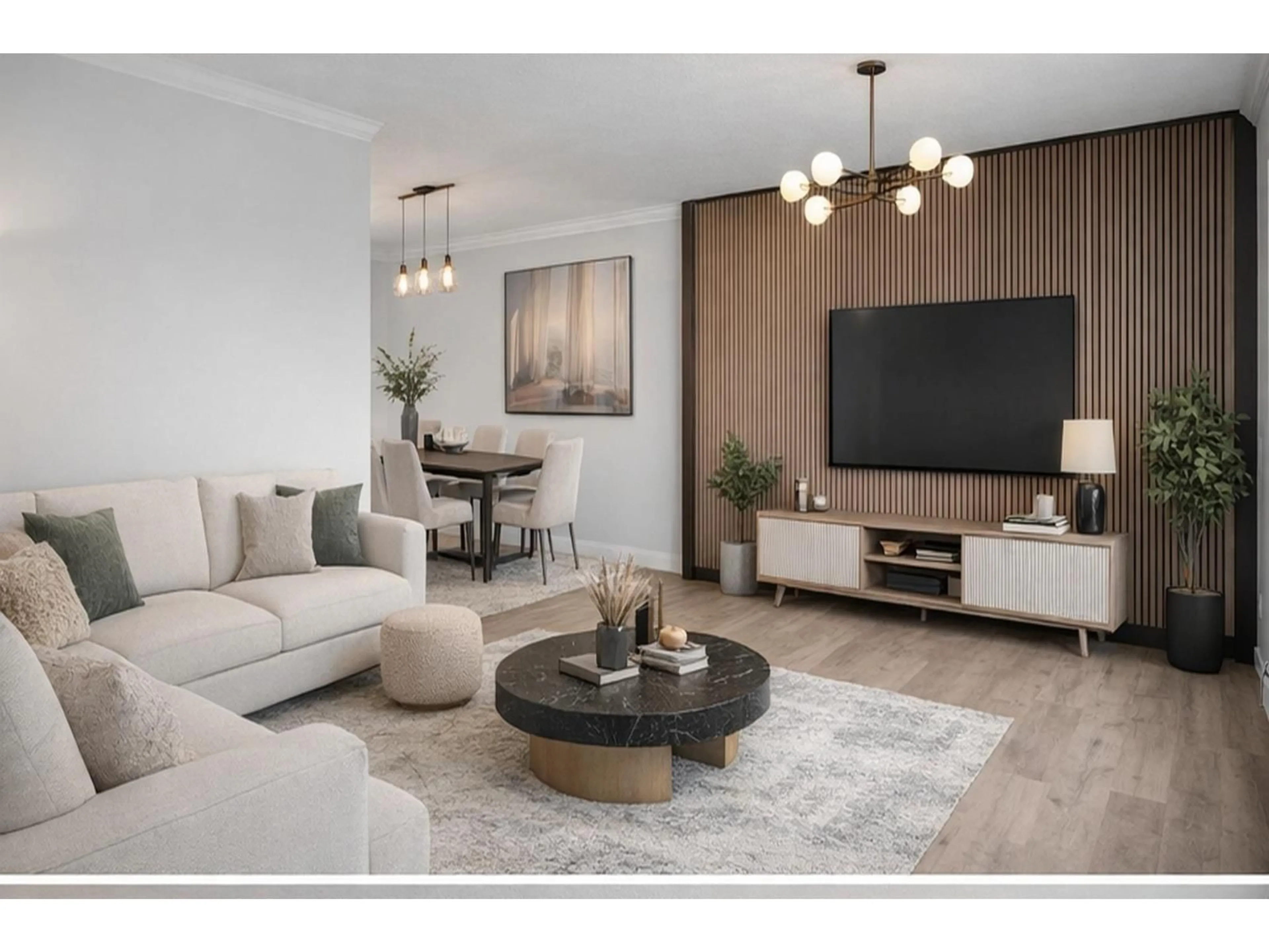 Living room with furniture, wood/laminate floor for 2228 GUILFORD DRIVE, Abbotsford British Columbia V2S4Z4