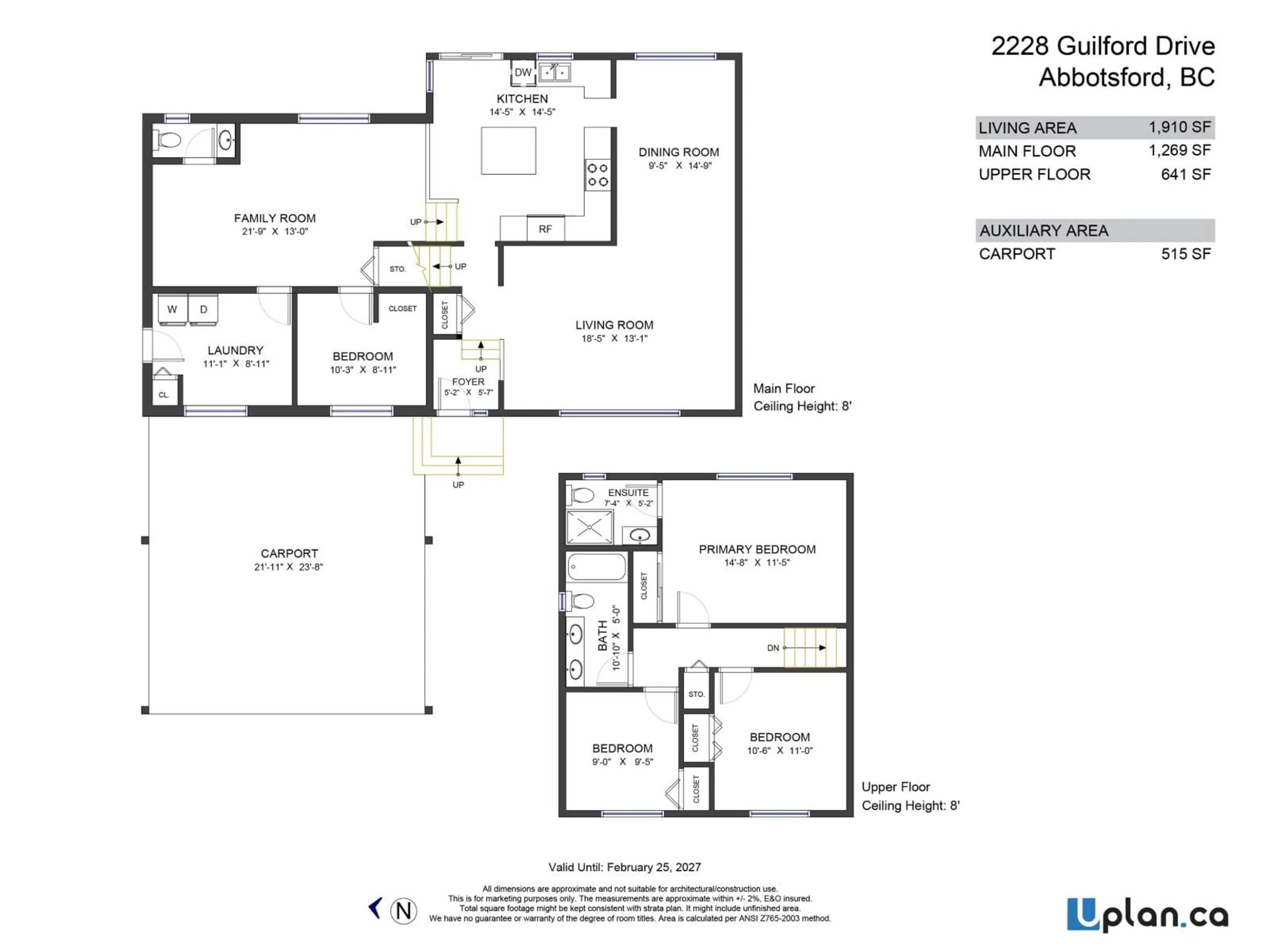 Floor plan for 2228 GUILFORD DRIVE, Abbotsford British Columbia V2S4Z4