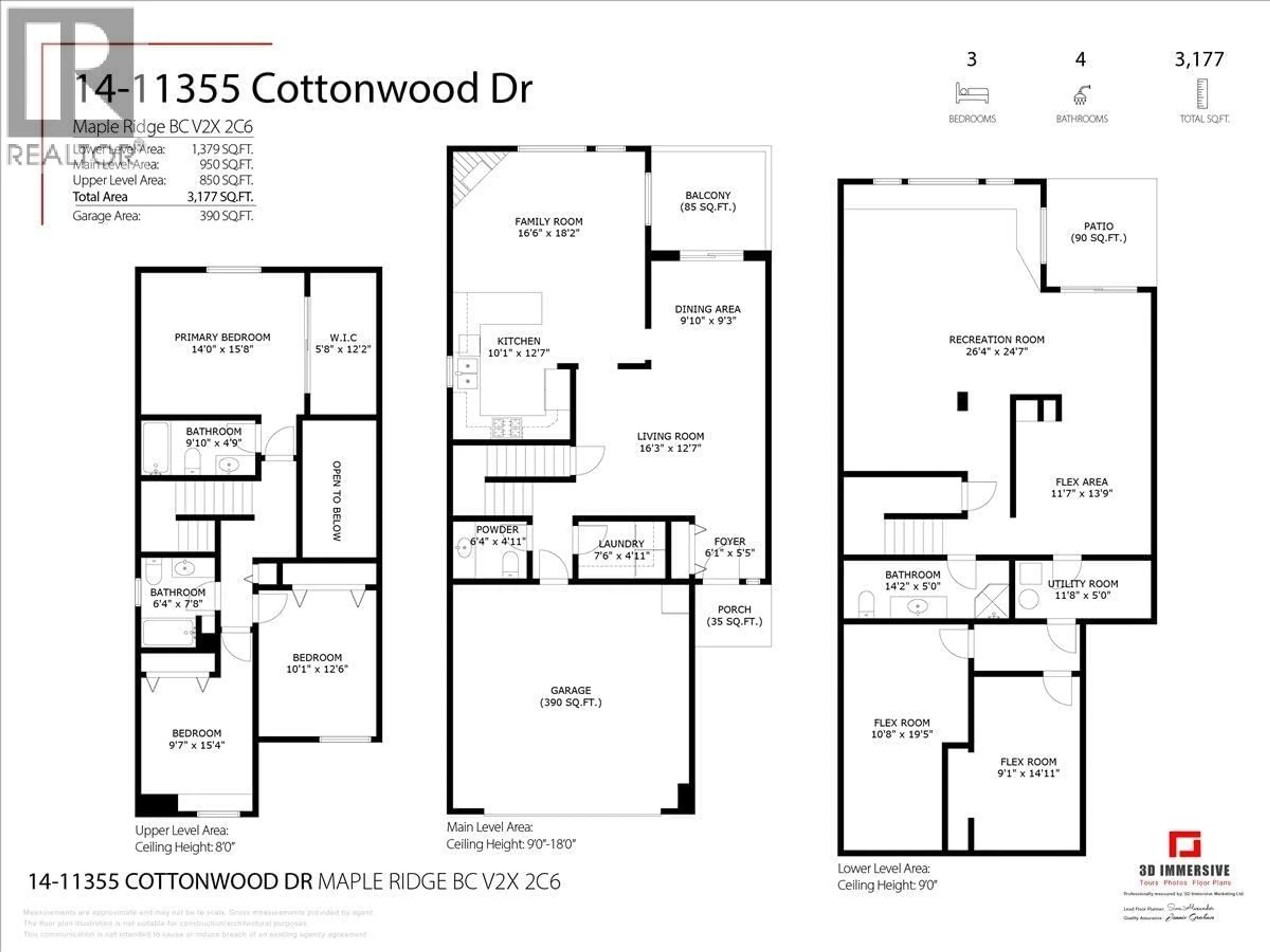 Floor plan for 14 - 11355 COTTONWOOD DRIVE, Maple Ridge British Columbia V2X2C6