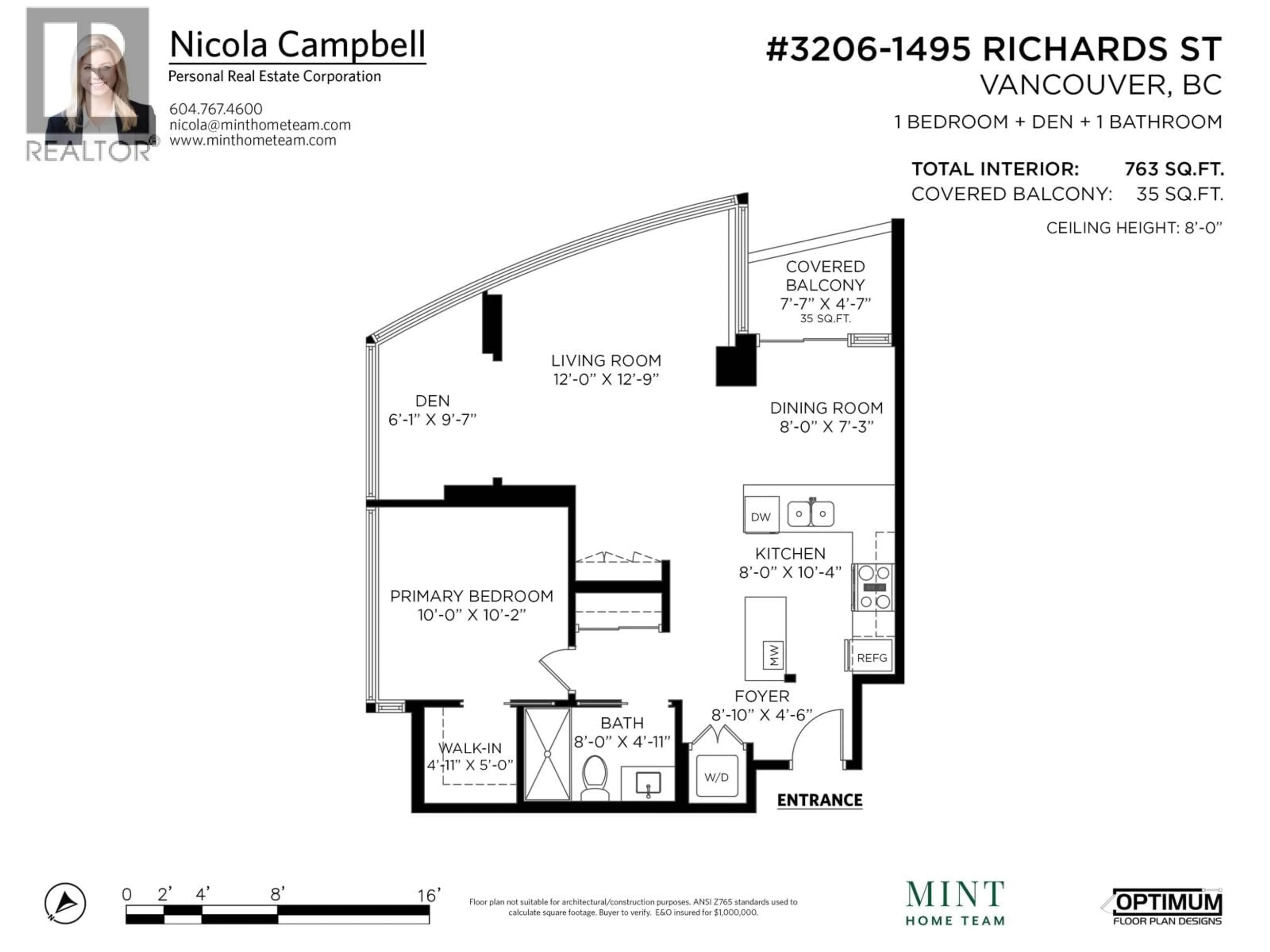 Floor plan for 3206 - 1495 RICHARDS STREET, Vancouver British Columbia V6Z3E3