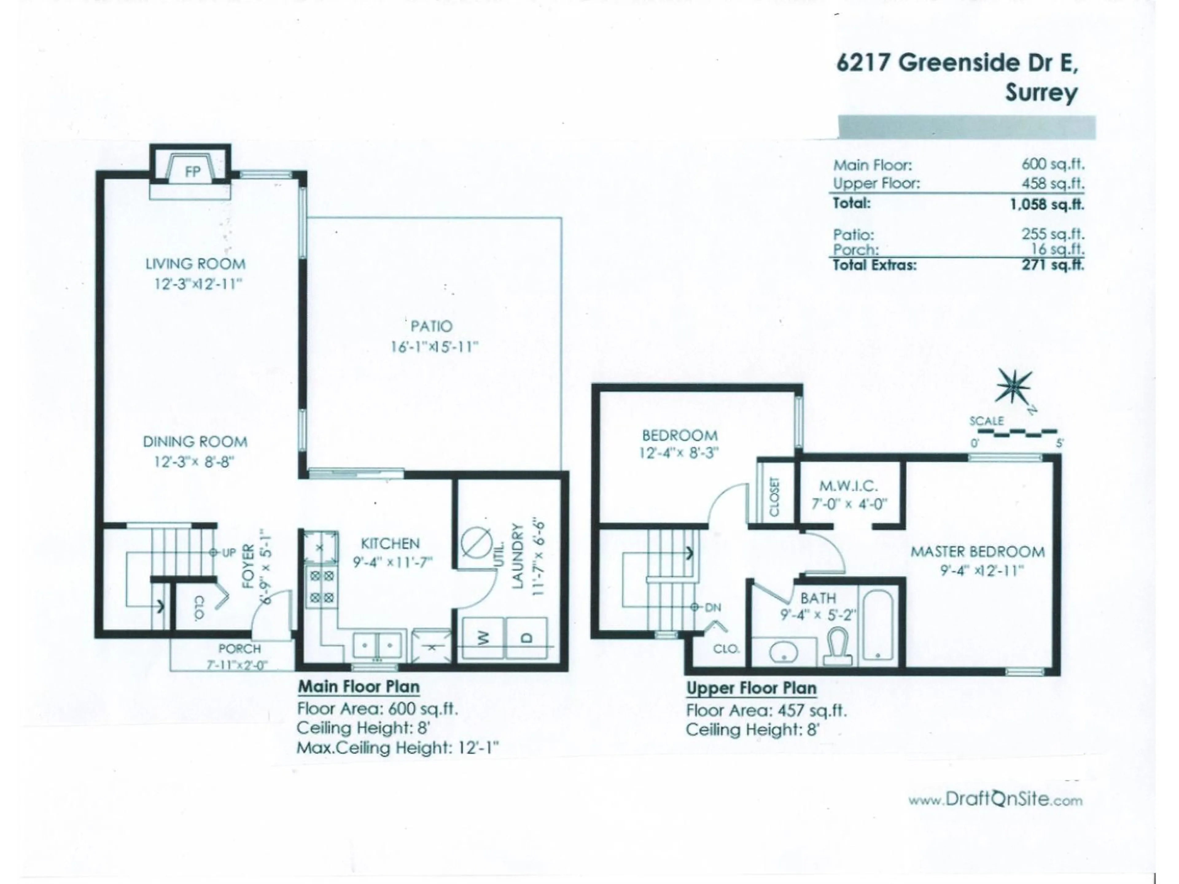 Floor plan for 6217 GREENSIDE DRIVE EAST, Surrey British Columbia V3S5M8