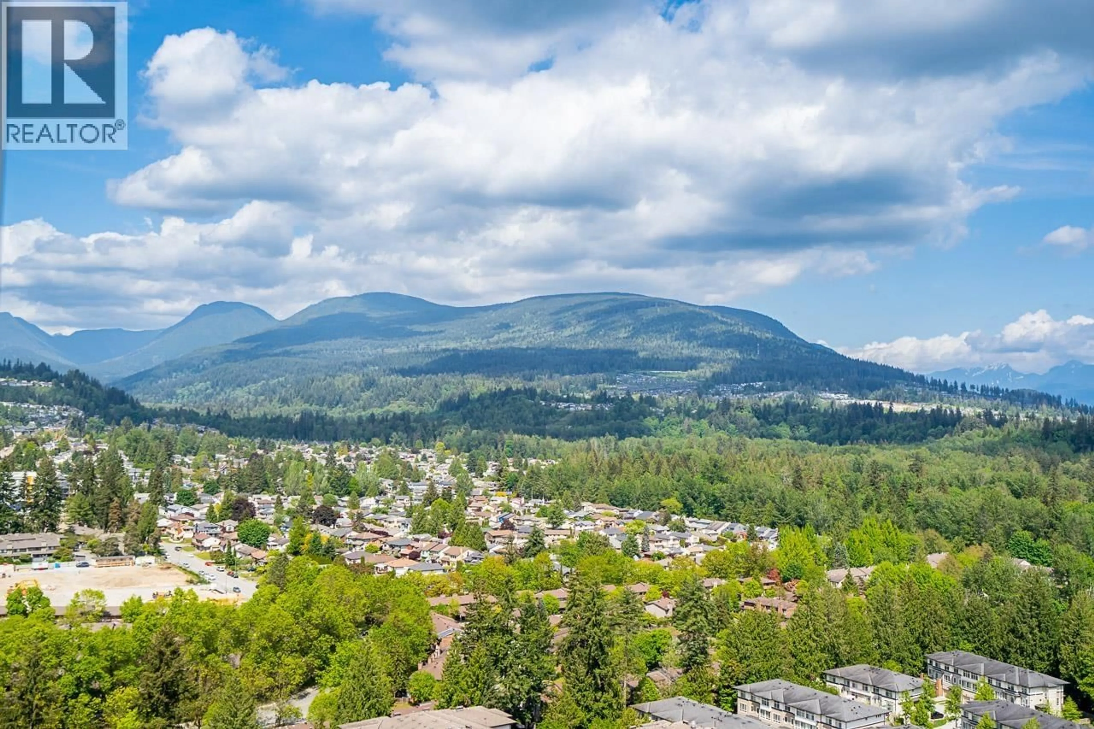 A pic from outside/outdoor area/front of a property/back of a property/a pic from drone, mountain view for 2801 - 3102 WINDSOR GATE, Coquitlam British Columbia V3B0J3