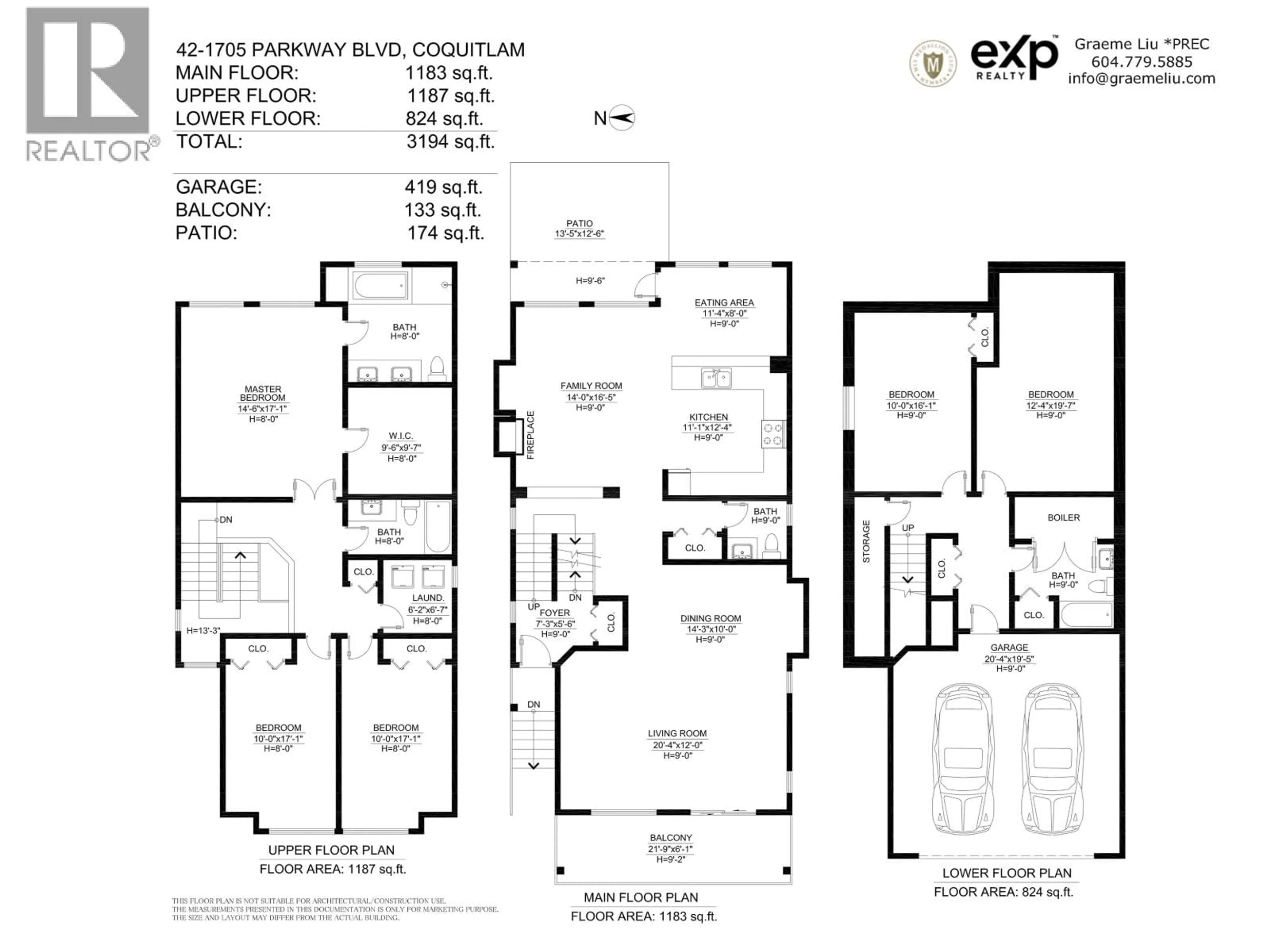 Floor plan for 42 - 1705 PARKWAY BOULEVARD, Coquitlam British Columbia V3E3T3
