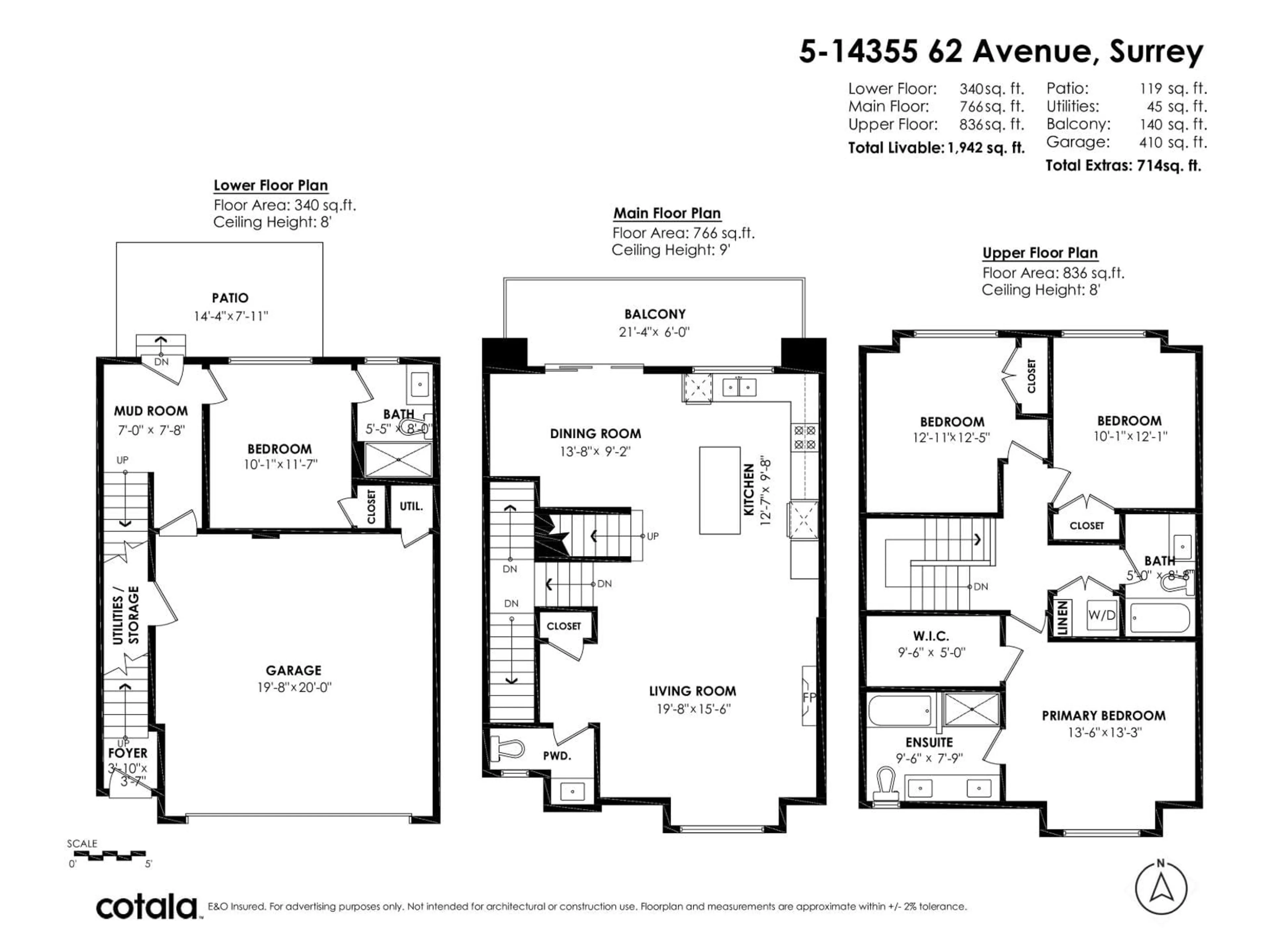 Floor plan for 5 - 14355 62 AVENUE, Surrey British Columbia V3X0K6