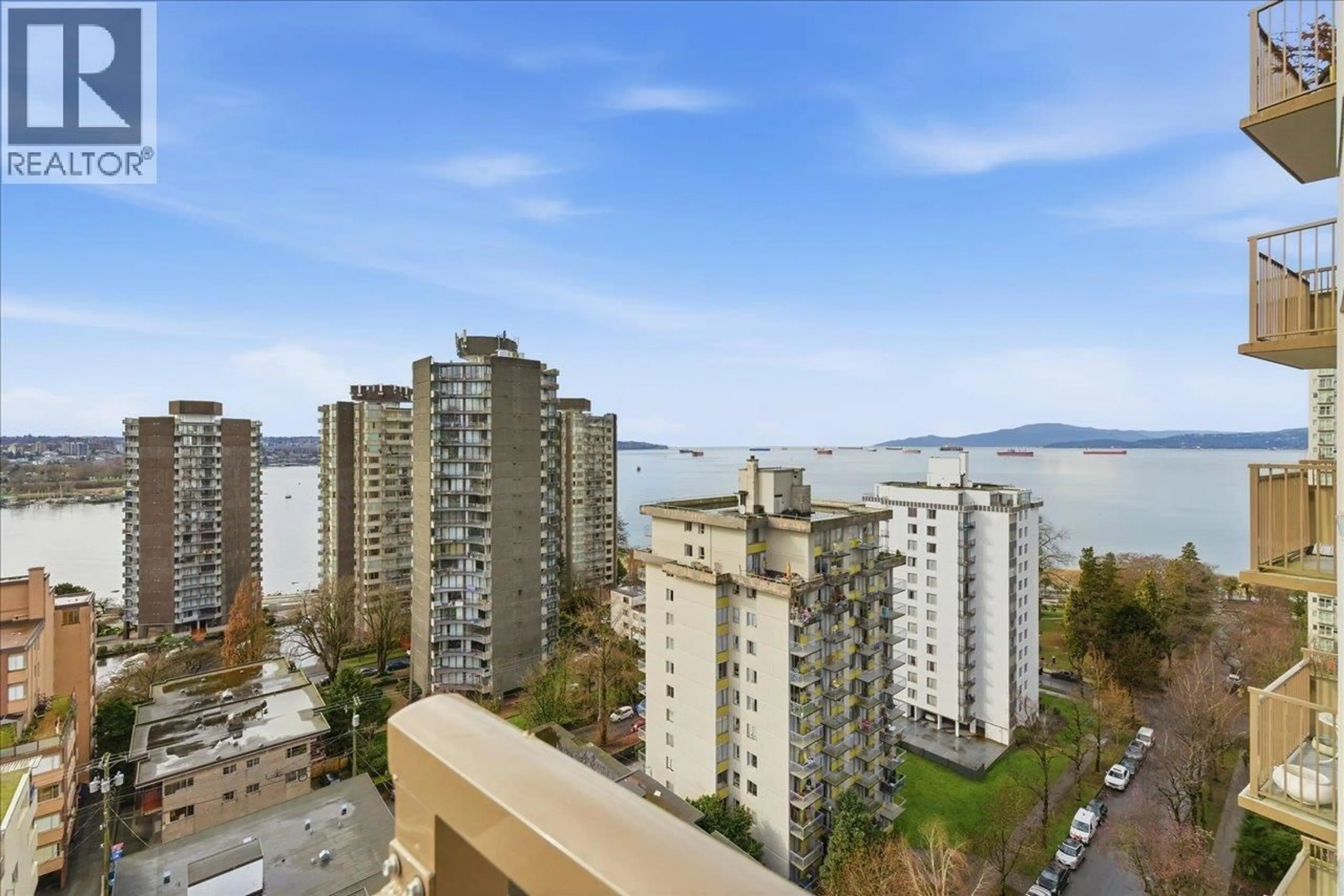 Balcony in the apartment, city buildings view from balcony for 1608 - 1251 CARDERO STREET, Vancouver British Columbia V6G2H9