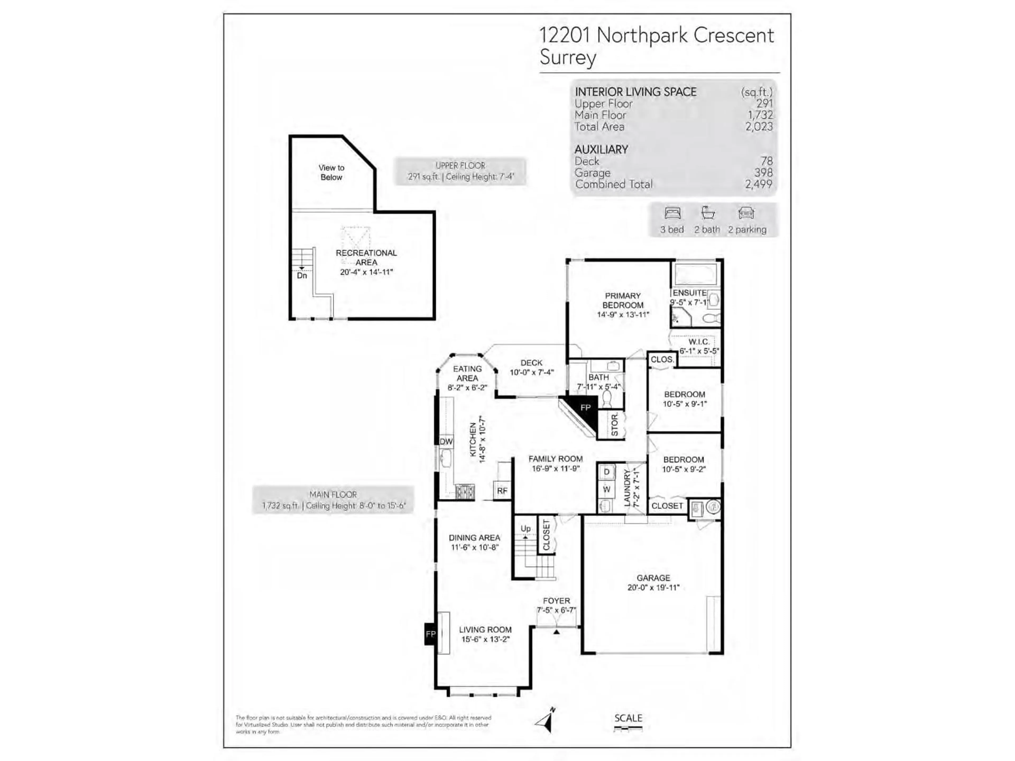 Floor plan for 12201 NORTHPARK CRESCENT, Surrey British Columbia V3X2B2