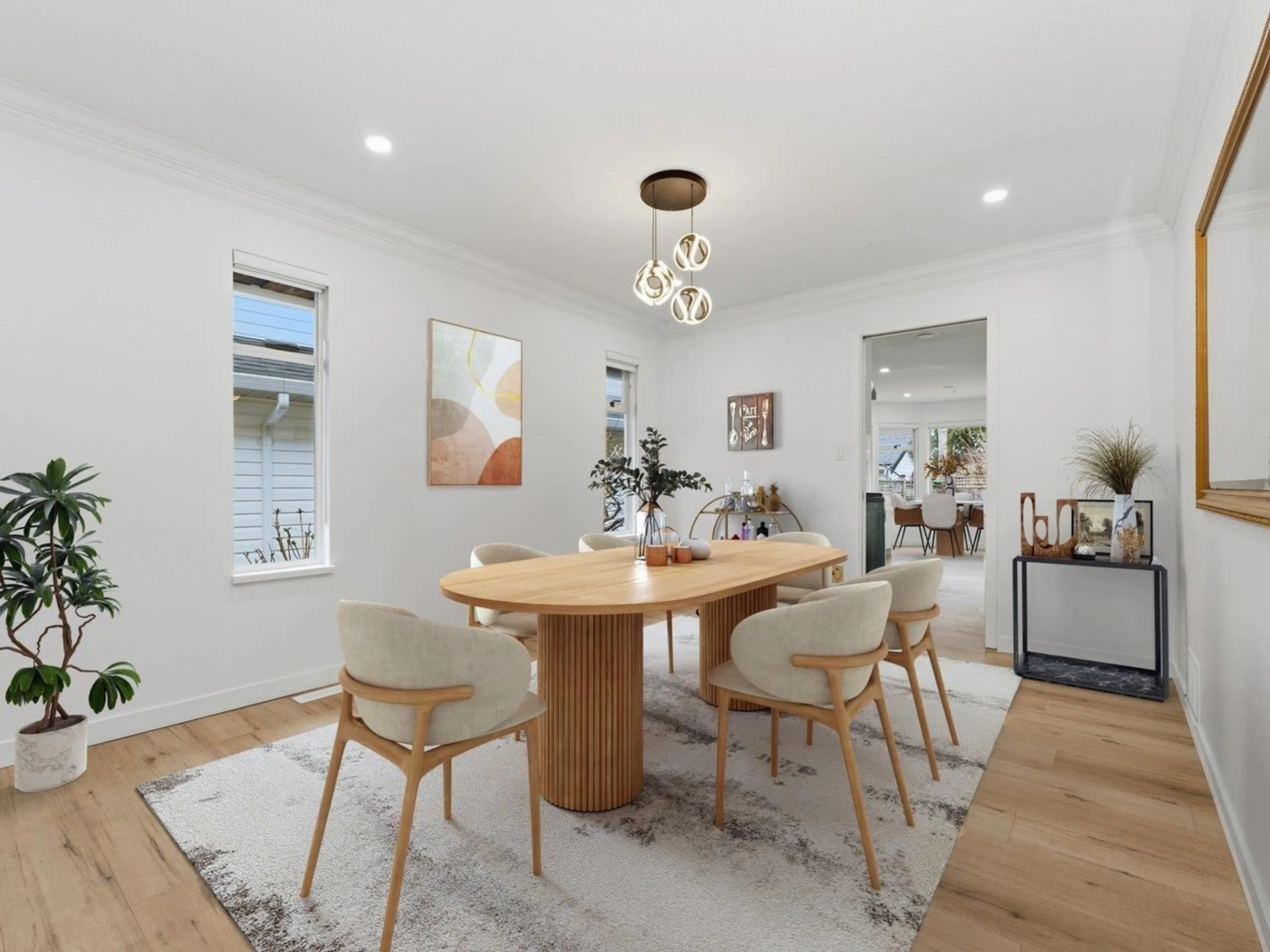 Dining room, wood/laminate floor for 12201 NORTHPARK CRESCENT, Surrey British Columbia V3X2B2