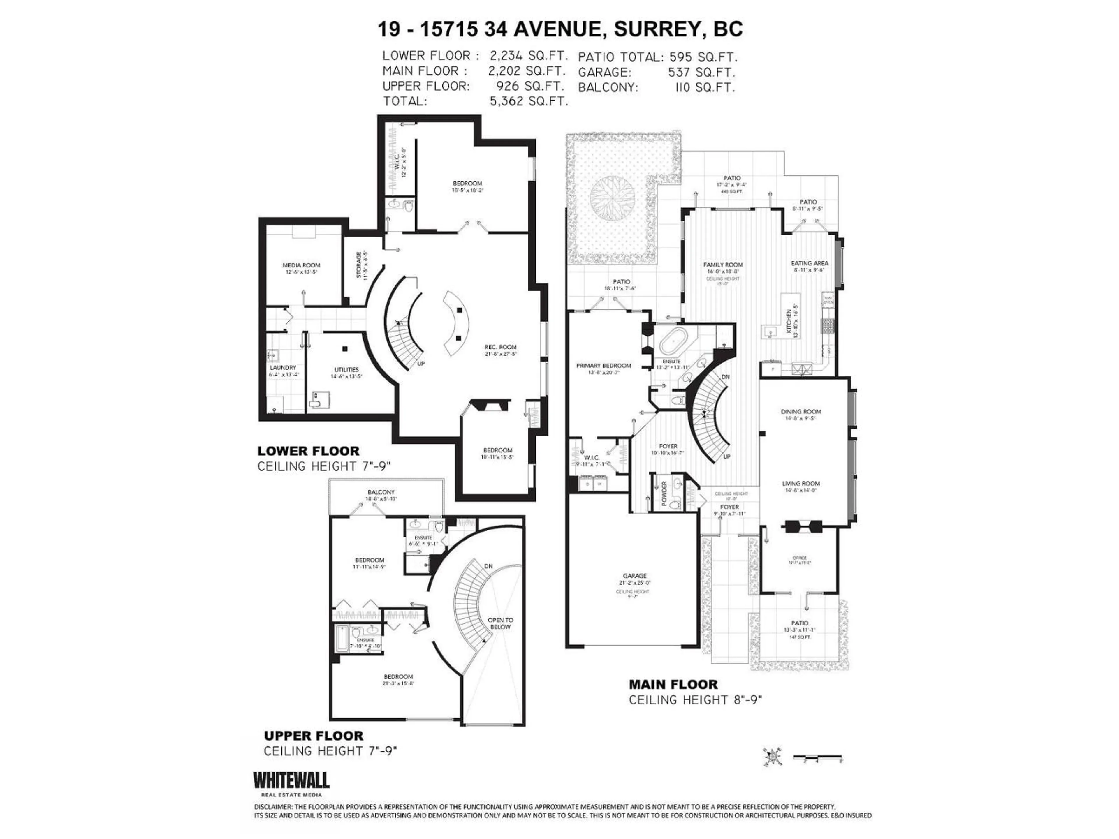 Floor plan for 19 - 15715 34 AVENUE, Surrey British Columbia V3S0J6