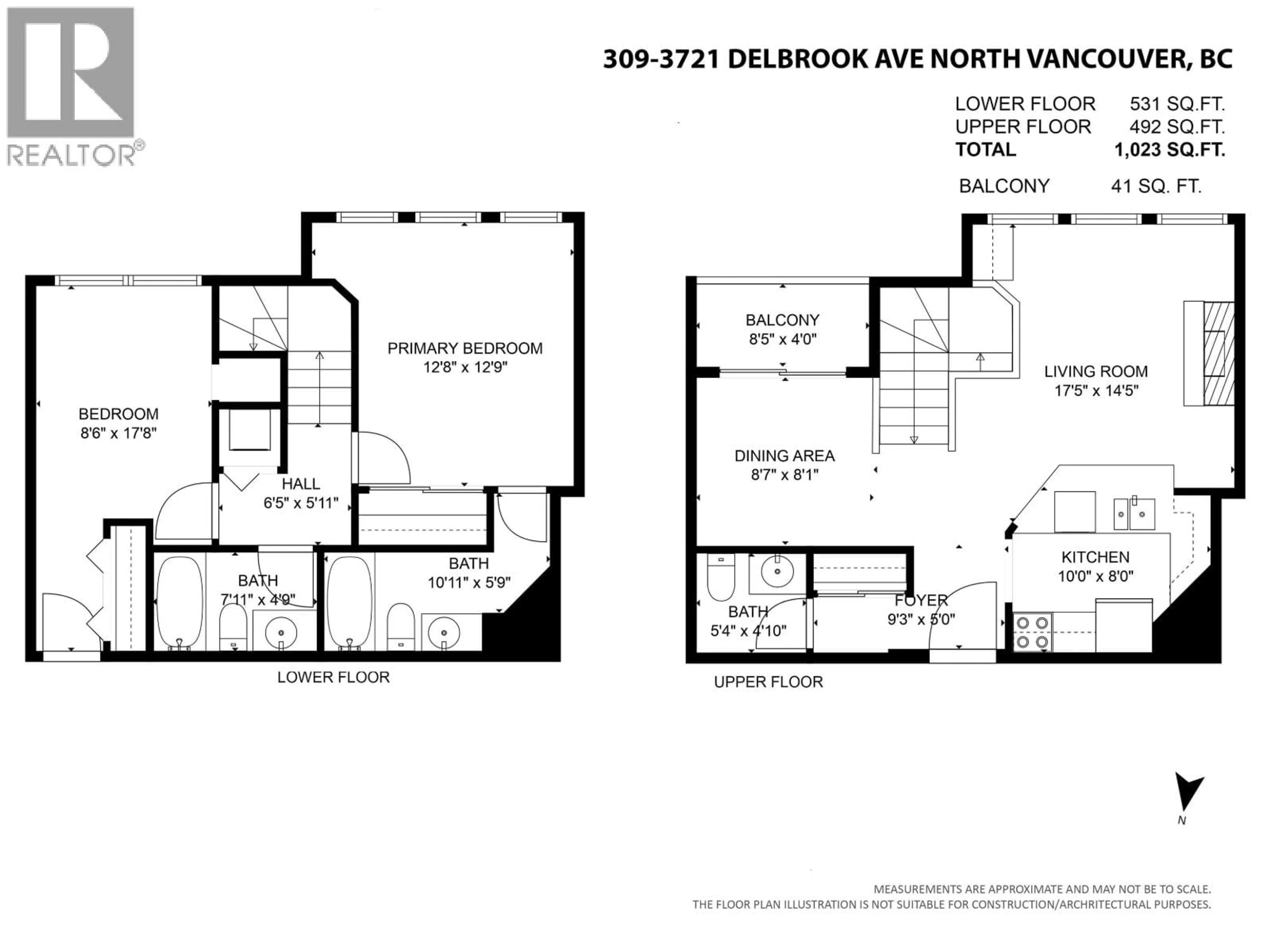 Floor plan for 309 - 3721 DELBROOK AVENUE, North Vancouver British Columbia V7N3Z4