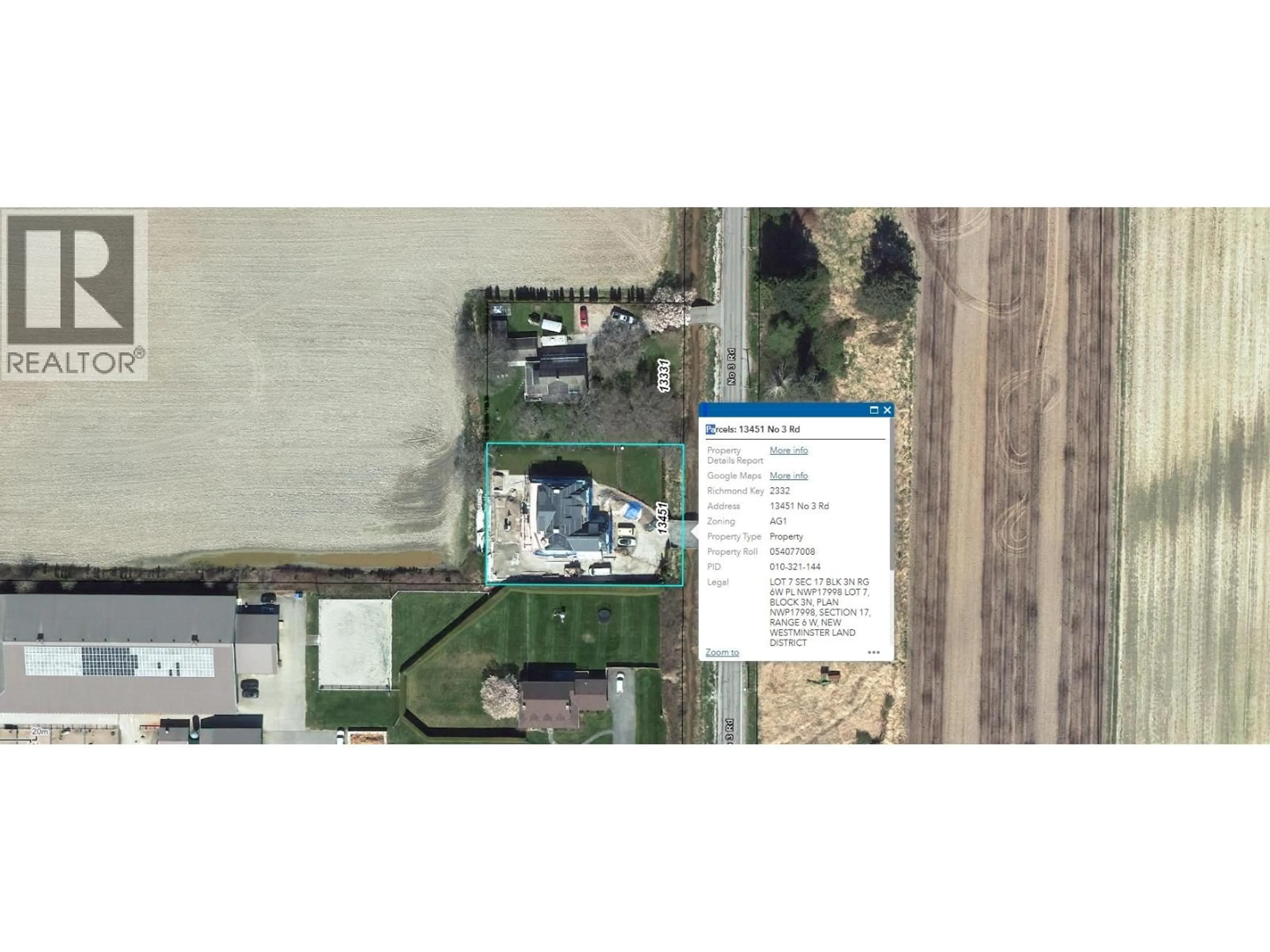 A pic from outside/outdoor area/front of a property/back of a property/a pic from drone, unknown for 13451 NO. 3 ROAD, Richmond British Columbia V7A1X7
