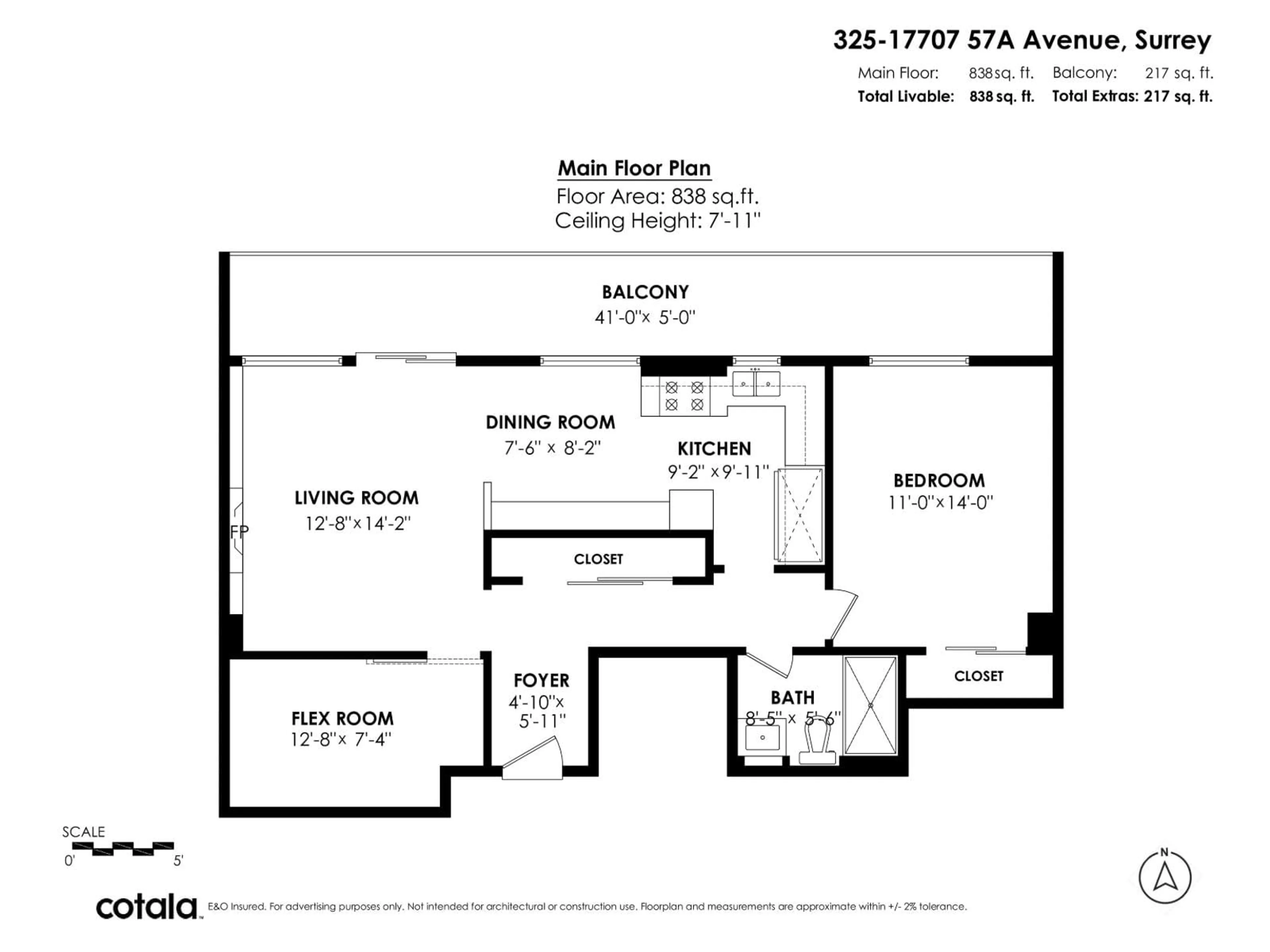 Floor plan for 325 - 17707 57A AVENUE, Surrey British Columbia V3S1J2