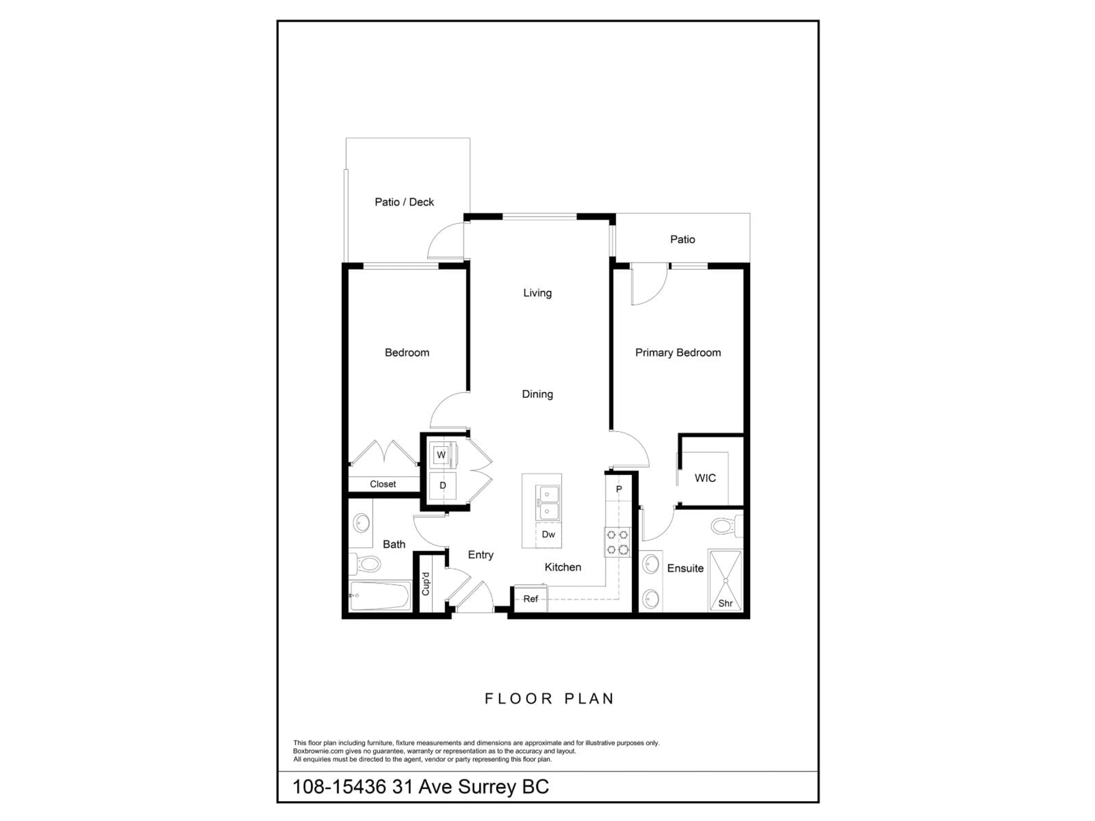 Floor plan for 108 - 15436 31 AVENUE, Surrey British Columbia V3Z1H3