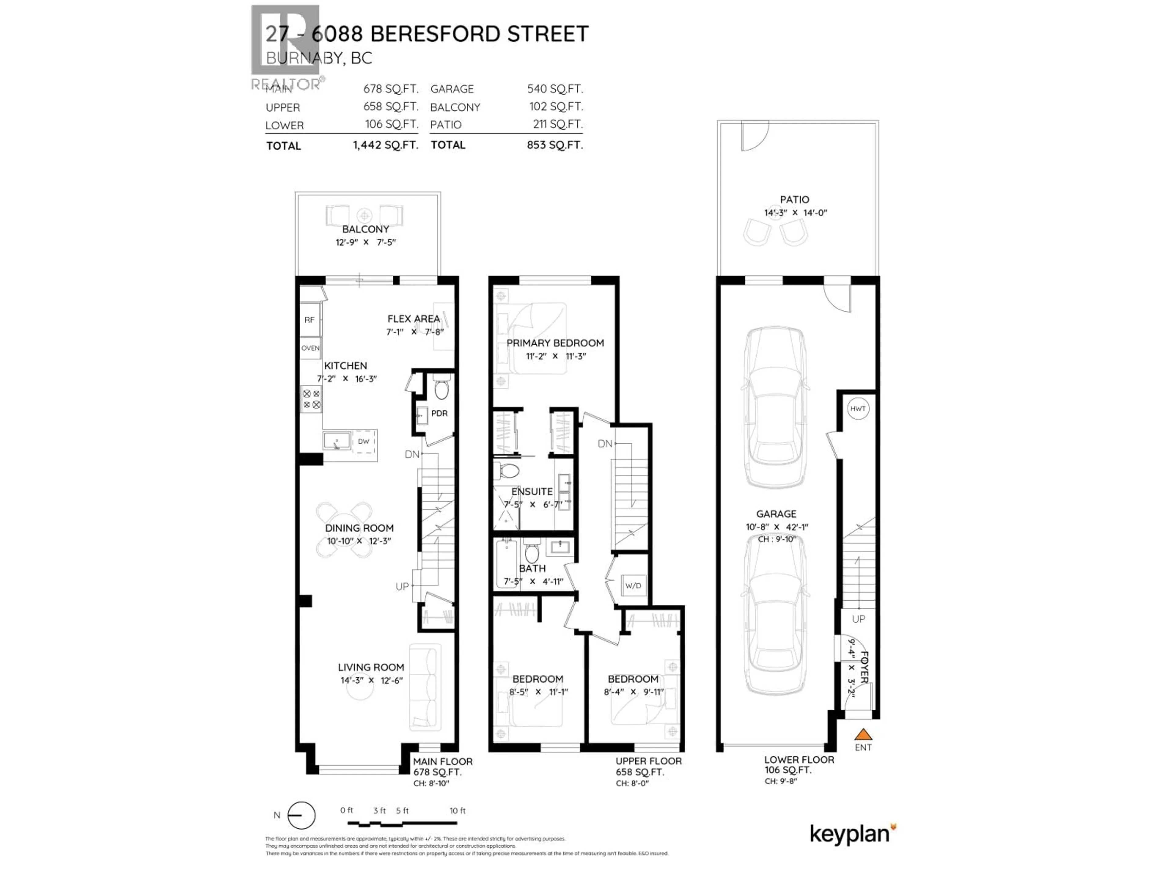 Floor plan for 27 - 6088 BERESFORD STREET, Burnaby British Columbia V5J0G2