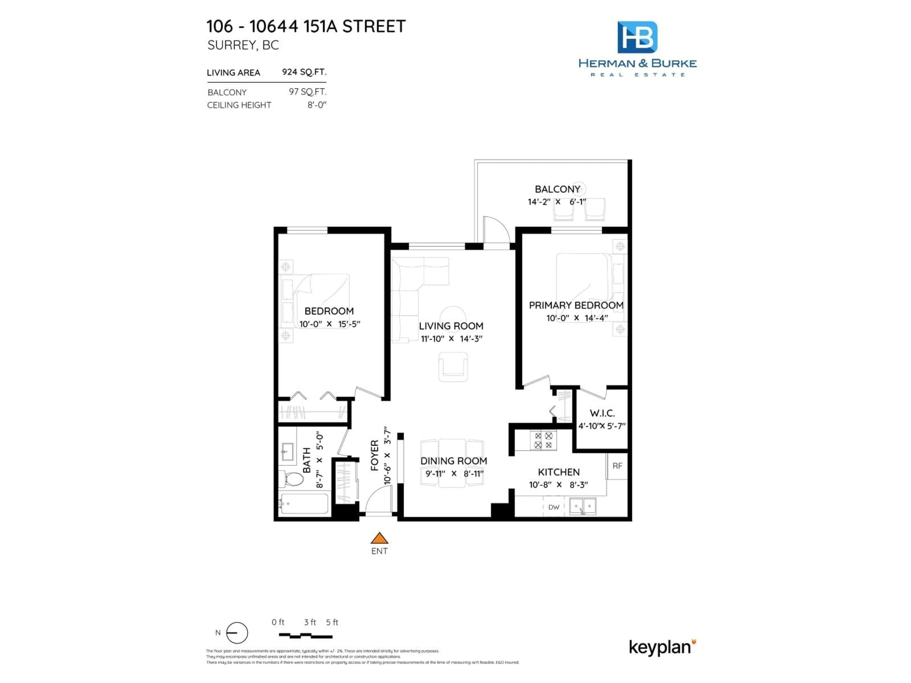 Floor plan for 106 - 10644 151A STREET, Surrey British Columbia V3R8R3
