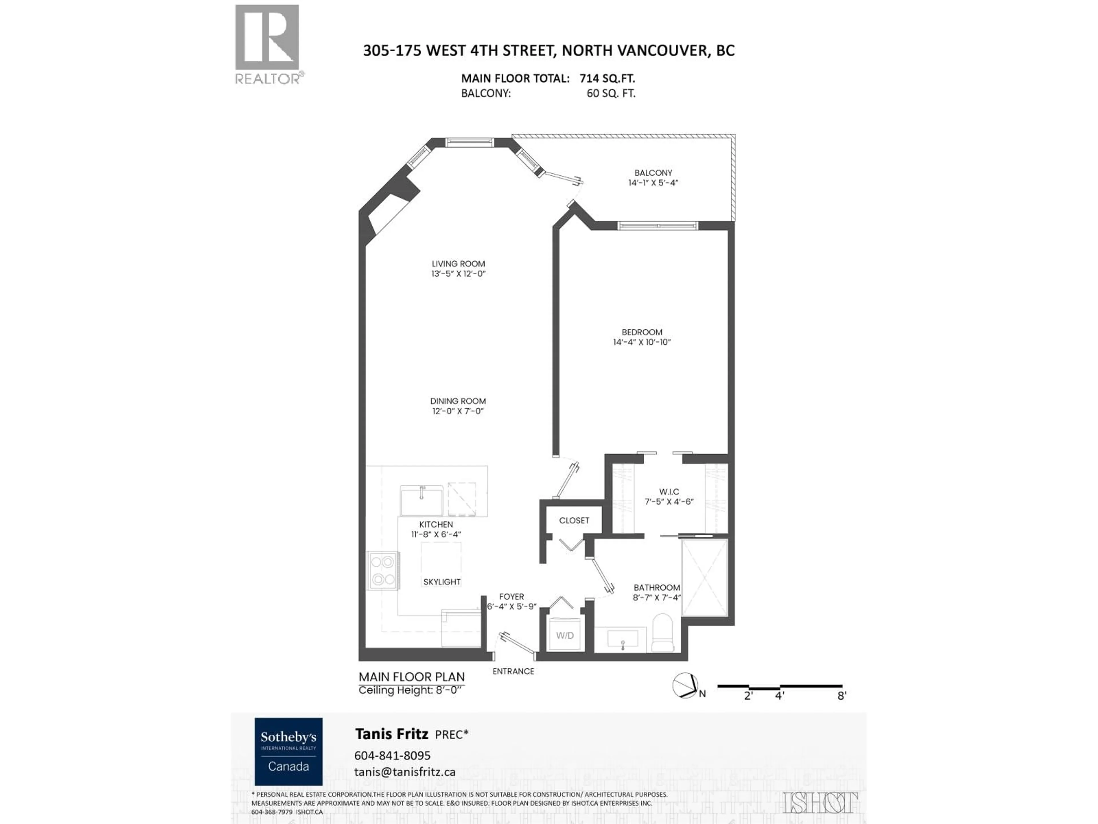 Floor plan for 305 - 175 4TH STREET, North Vancouver British Columbia V7M1H6