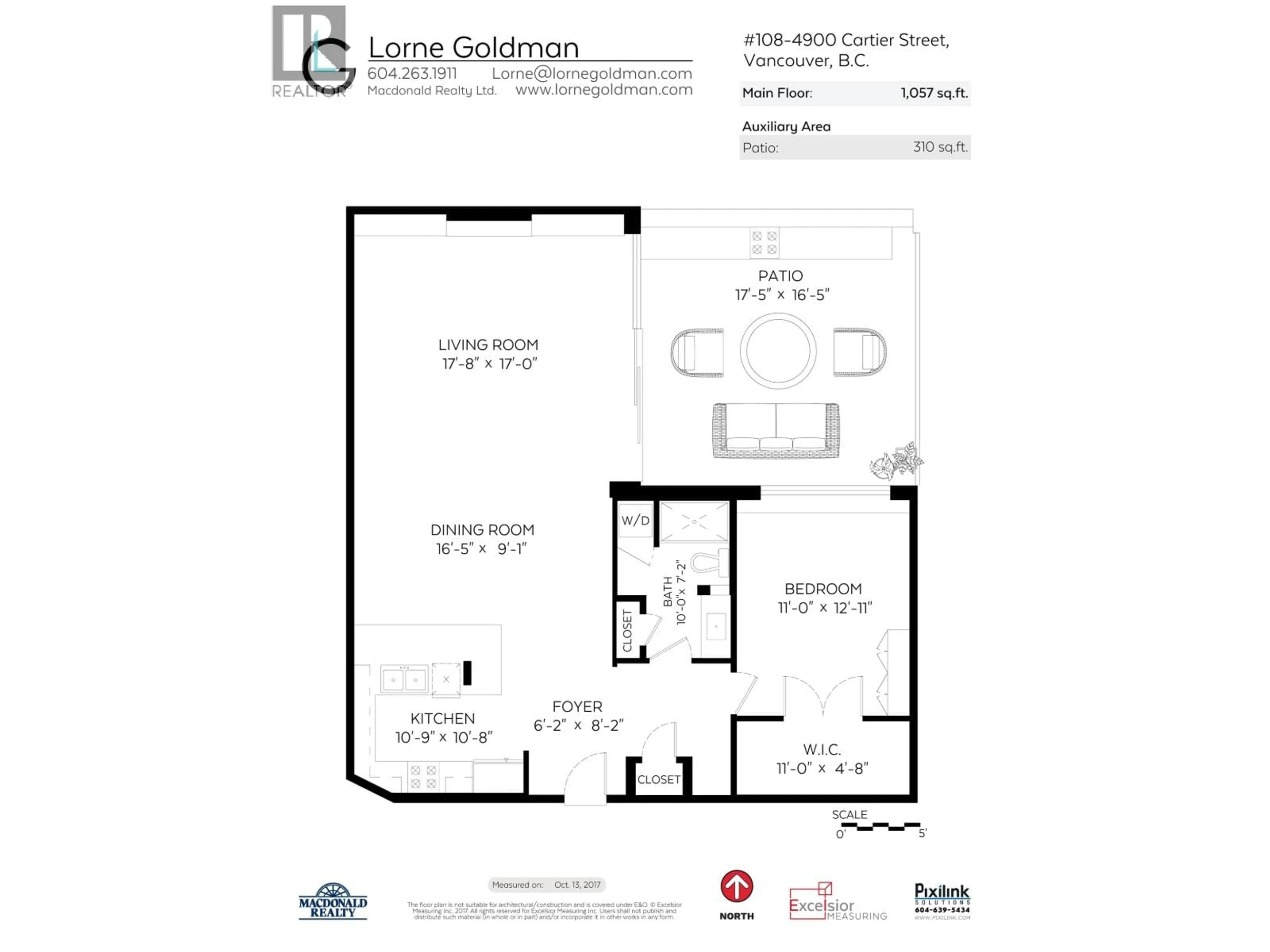 Floor plan for 108 - 4900 CARTIER STREET, Vancouver British Columbia V6M4H2