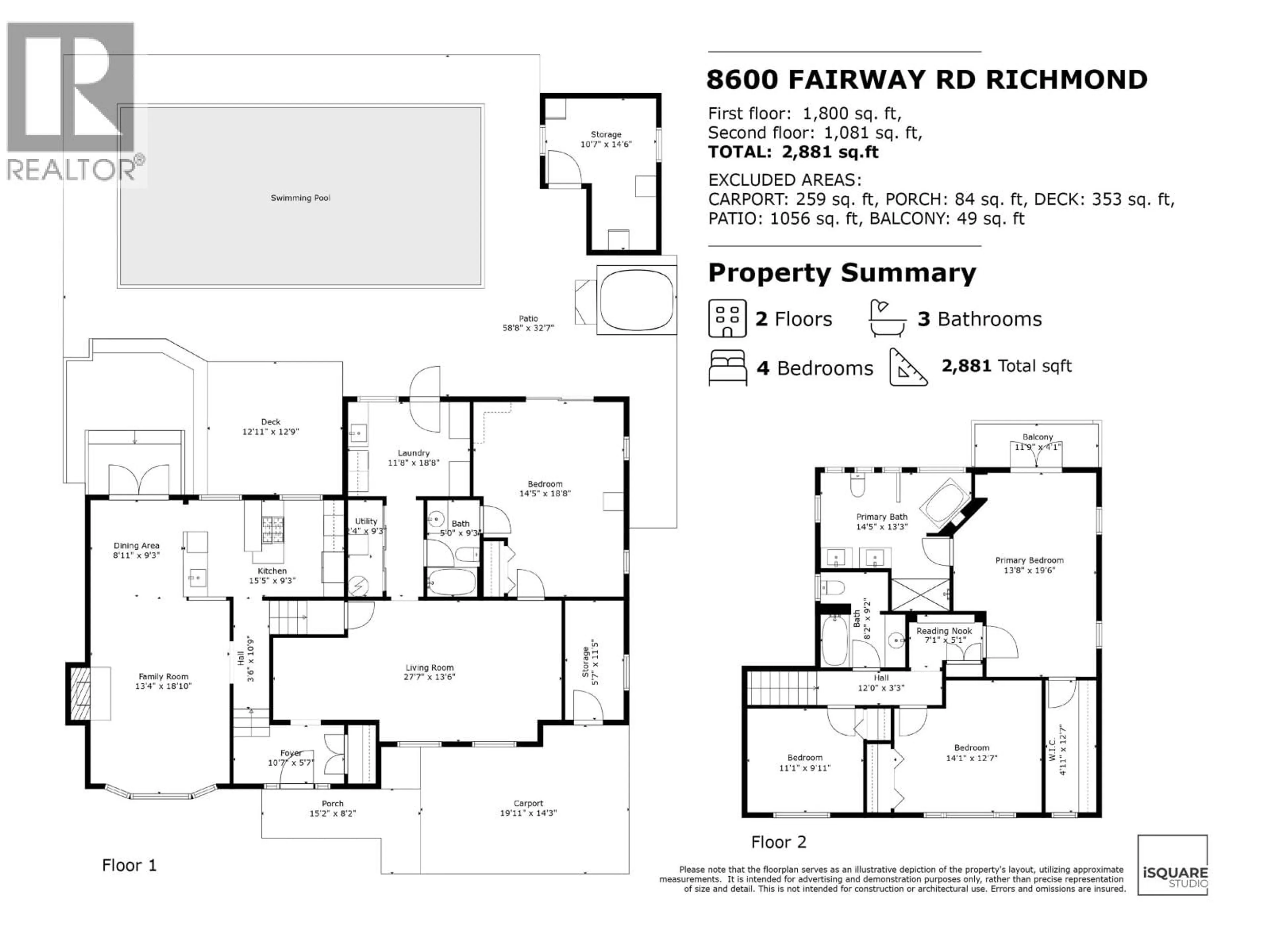 Floor plan for 8600 FAIRWAY ROAD, Richmond British Columbia V7C1Y6