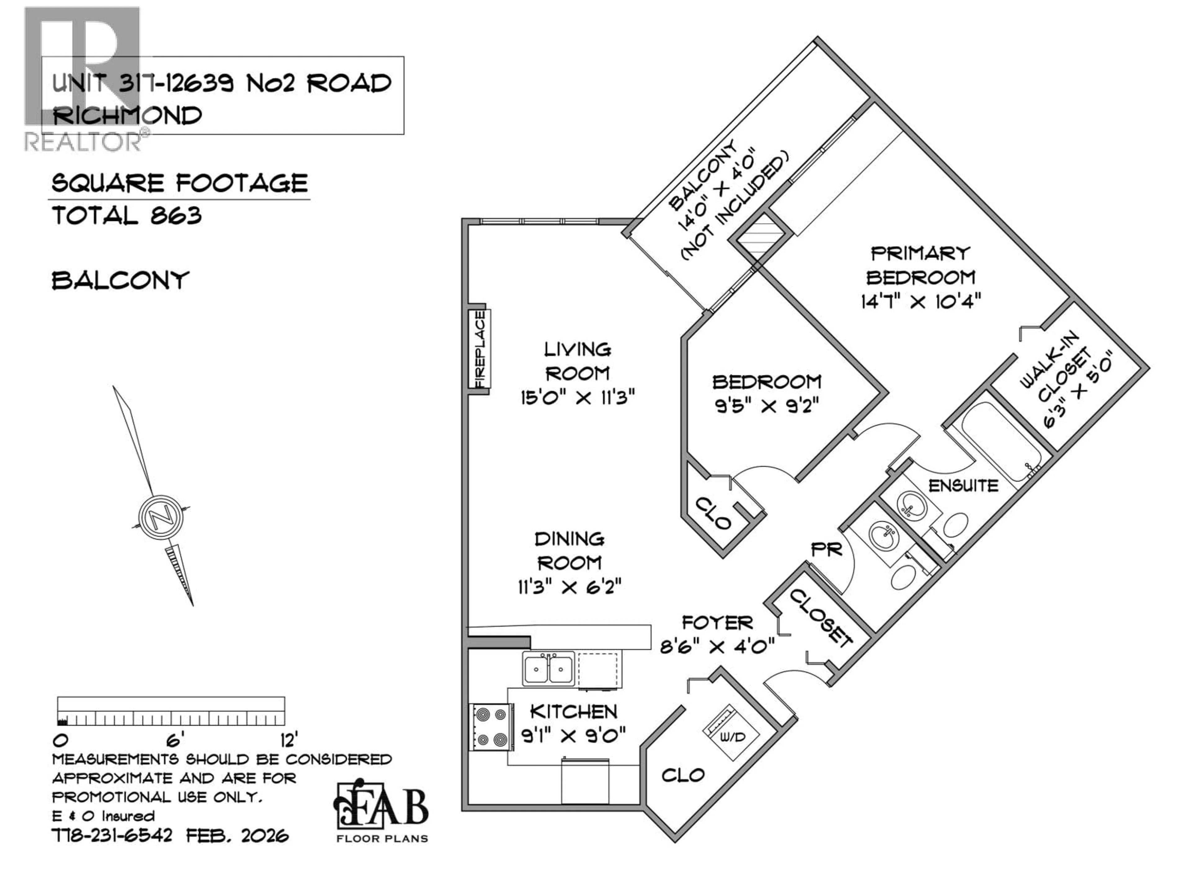 Floor plan for 317 - 12639 NO. 2 ROAD, Richmond British Columbia V7E2G3
