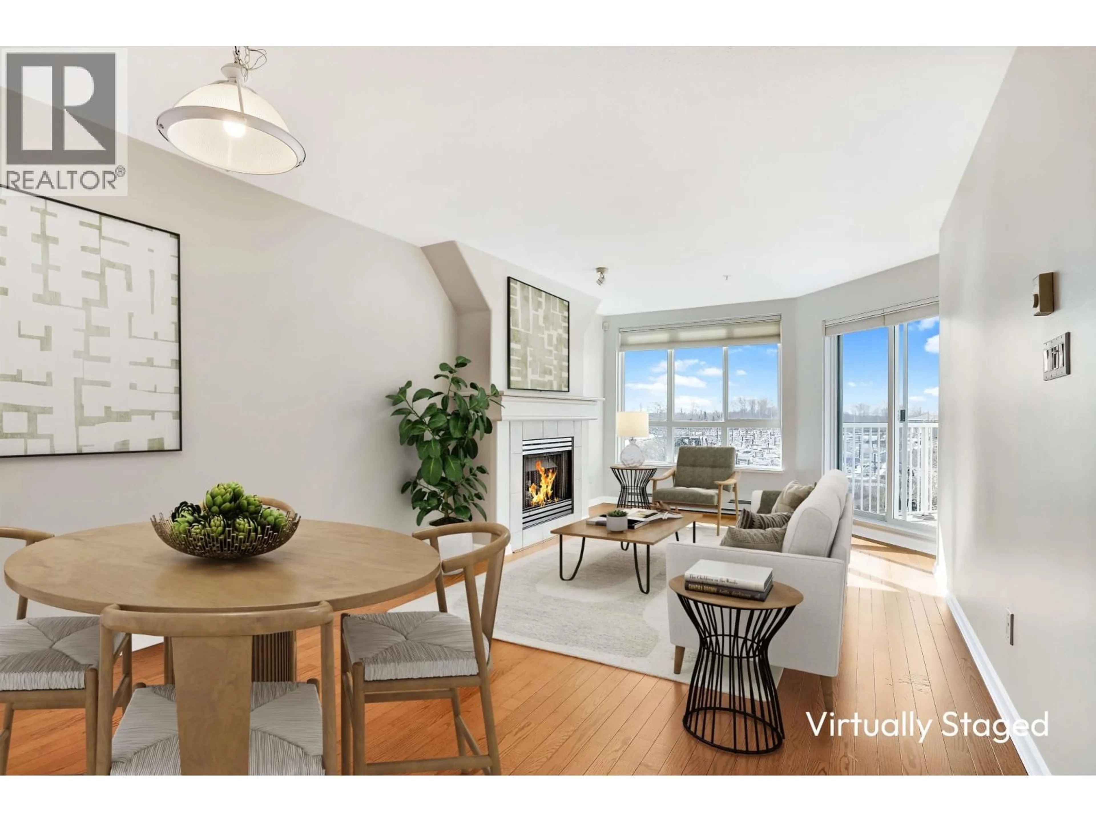 Living room with furniture, wood/laminate floor for 317 - 12639 NO. 2 ROAD, Richmond British Columbia V7E2G3