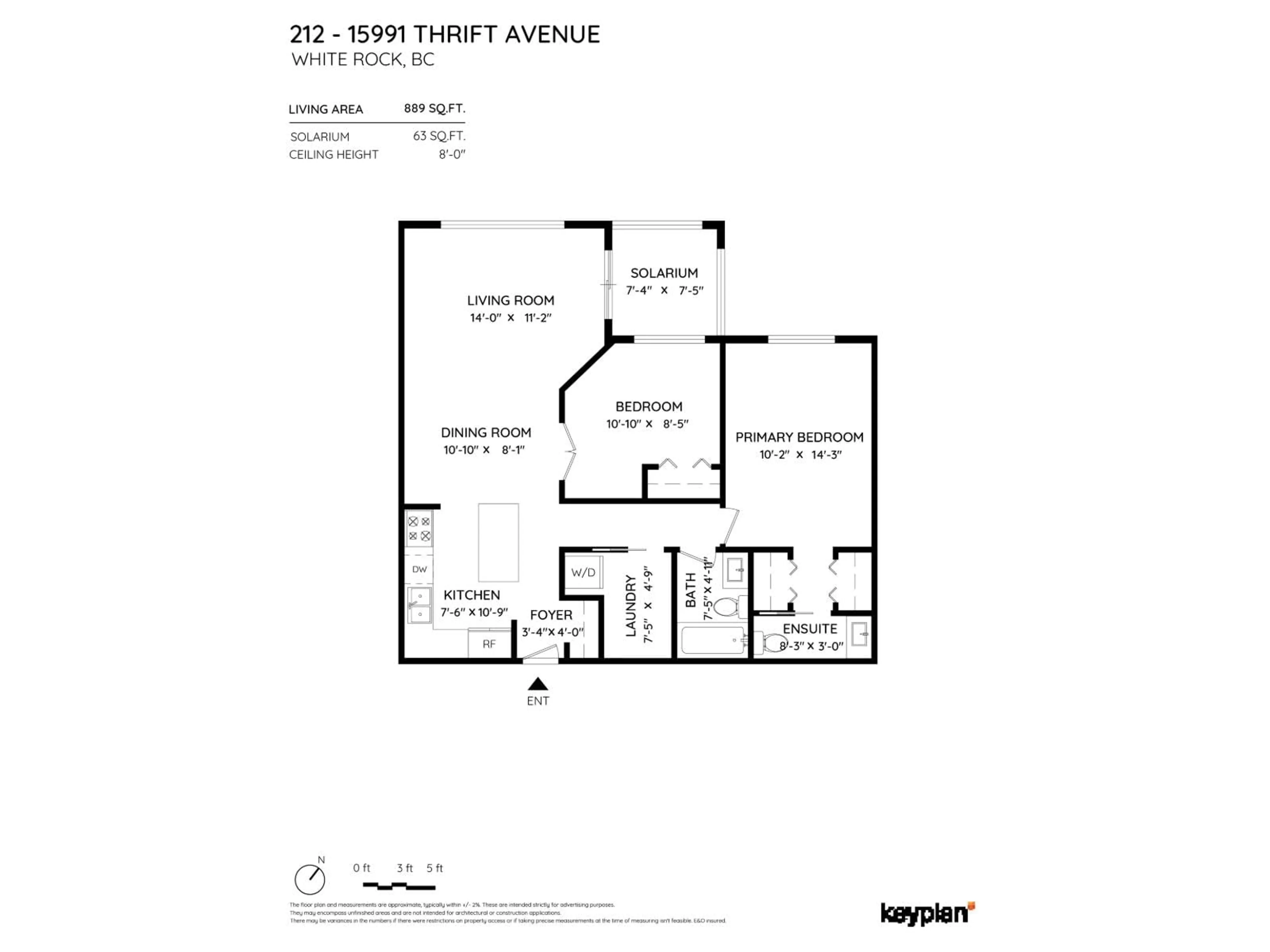 Floor plan for 212 - 15991 THRIFT AVENUE, White Rock British Columbia V4B2M9