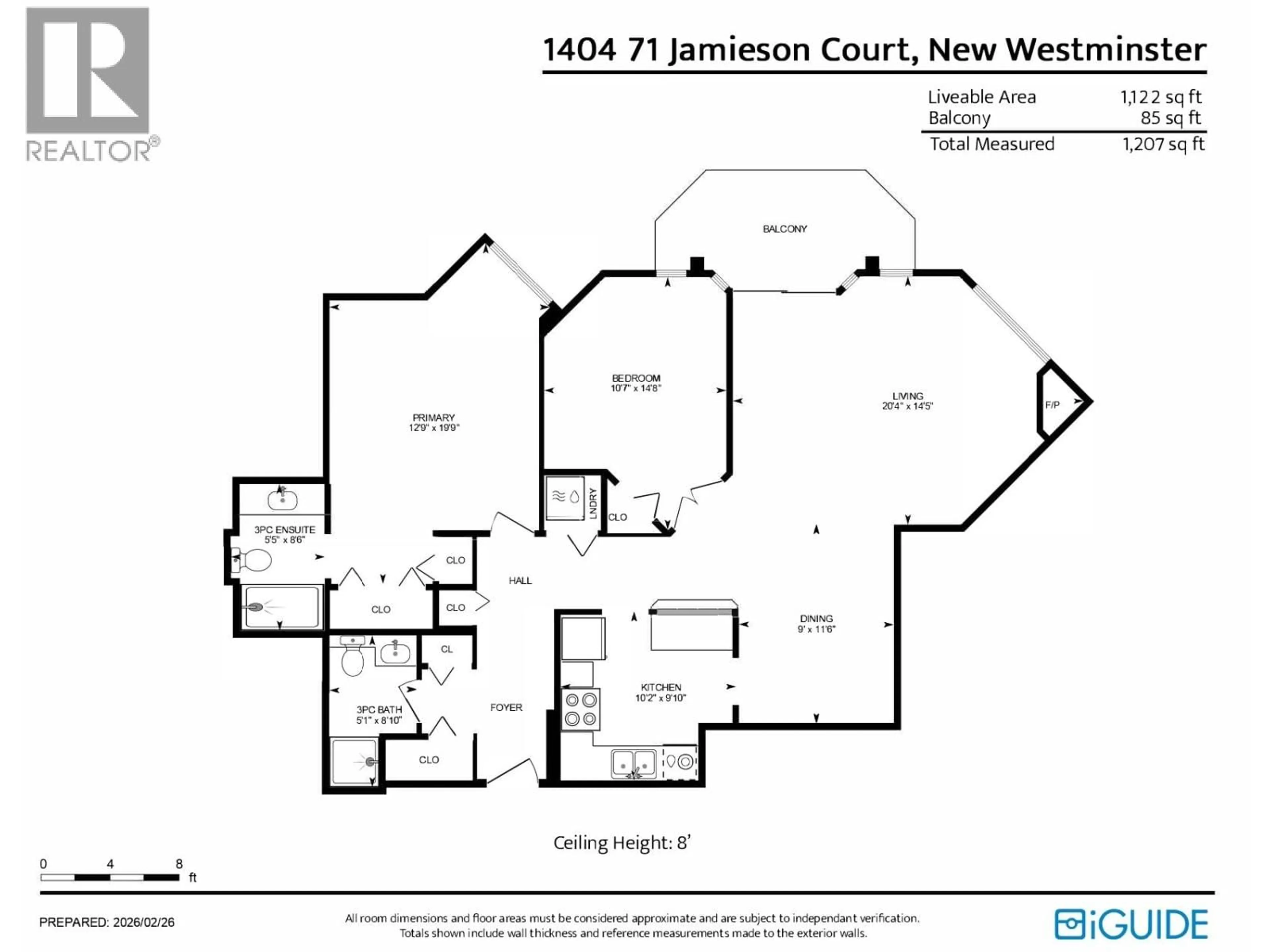 Floor plan for 1404 - 71 JAMIESON COURT, New Westminster British Columbia V3L5R4