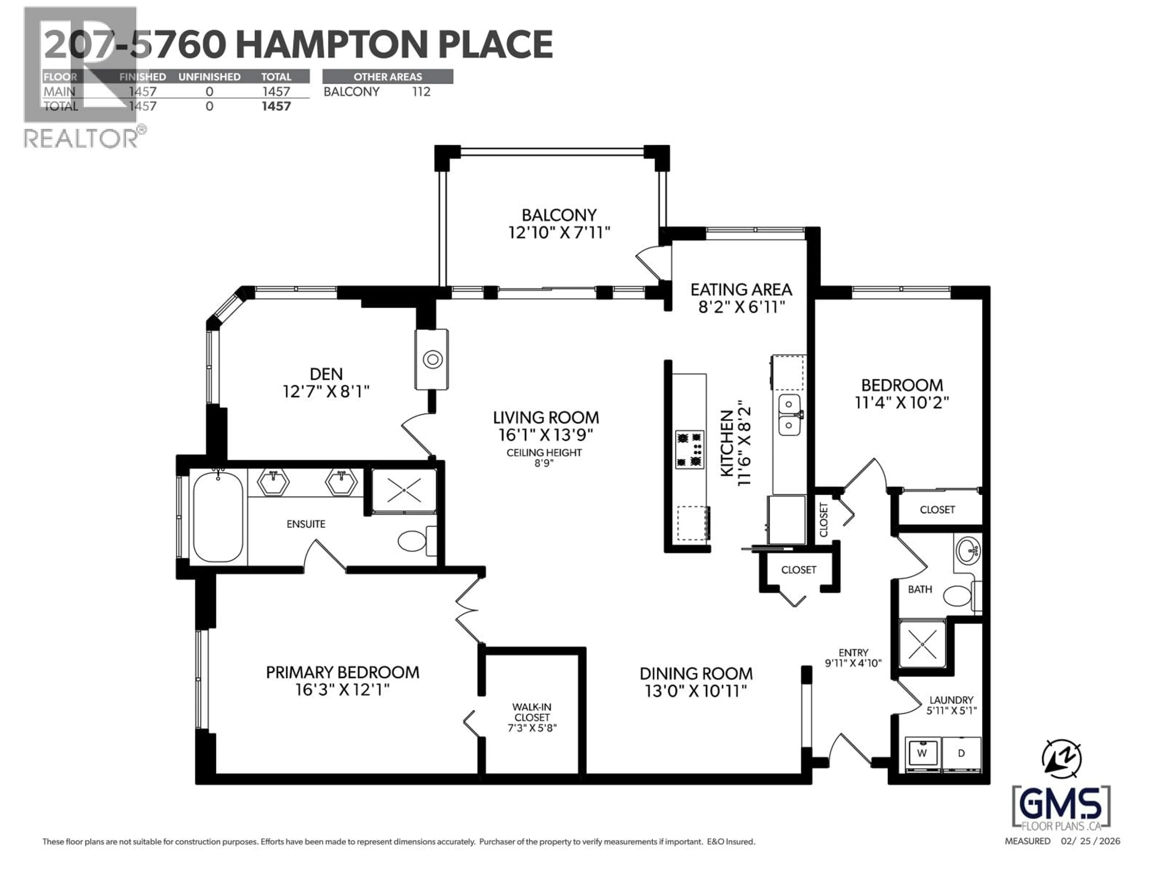 Floor plan for 207 - 5760 HAMPTON PLACE, Vancouver British Columbia V6T2G1