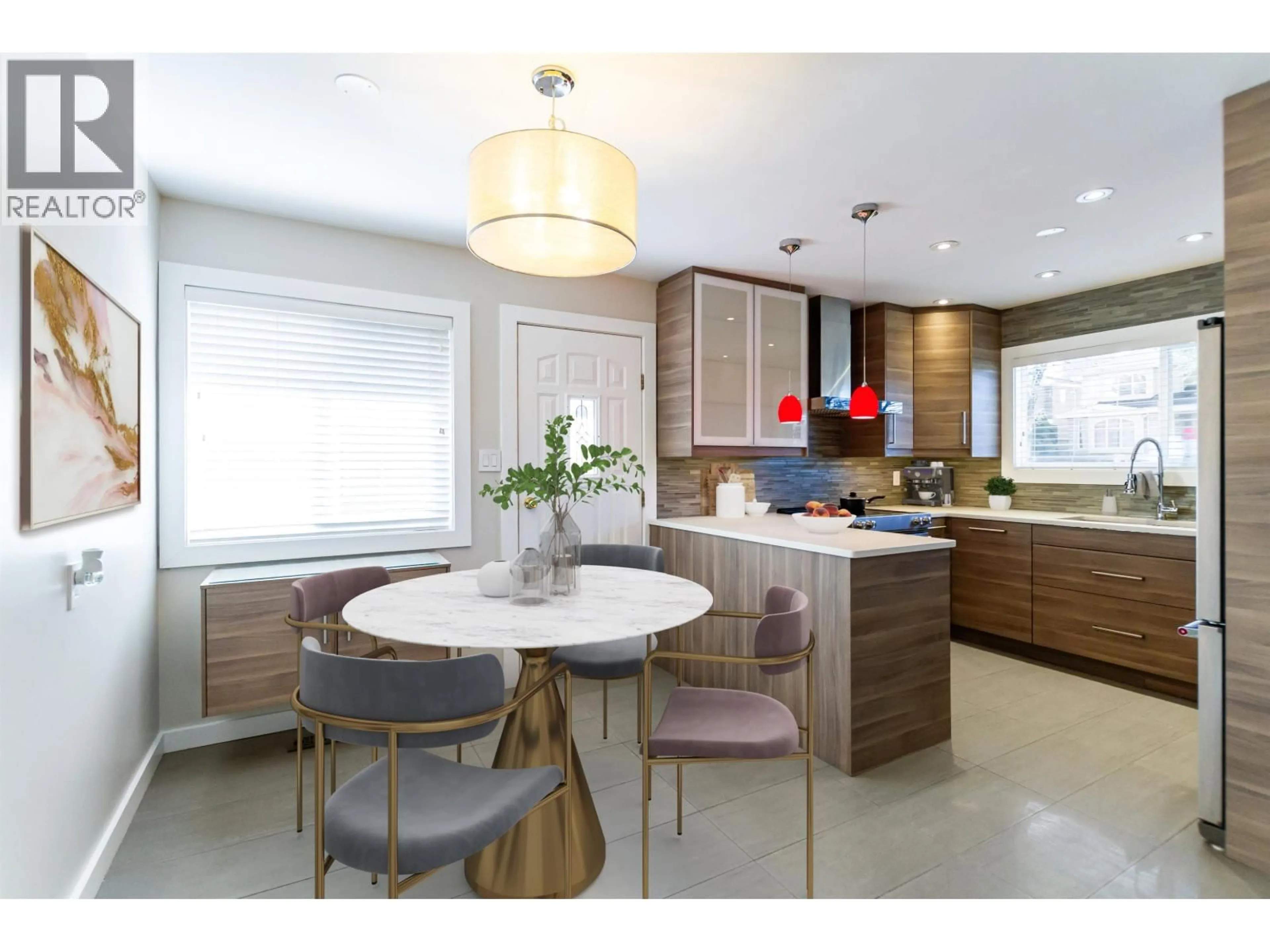 Contemporary kitchen, ceramic/tile floor for 6072 SELMA AVENUE, Burnaby British Columbia V5H3R2