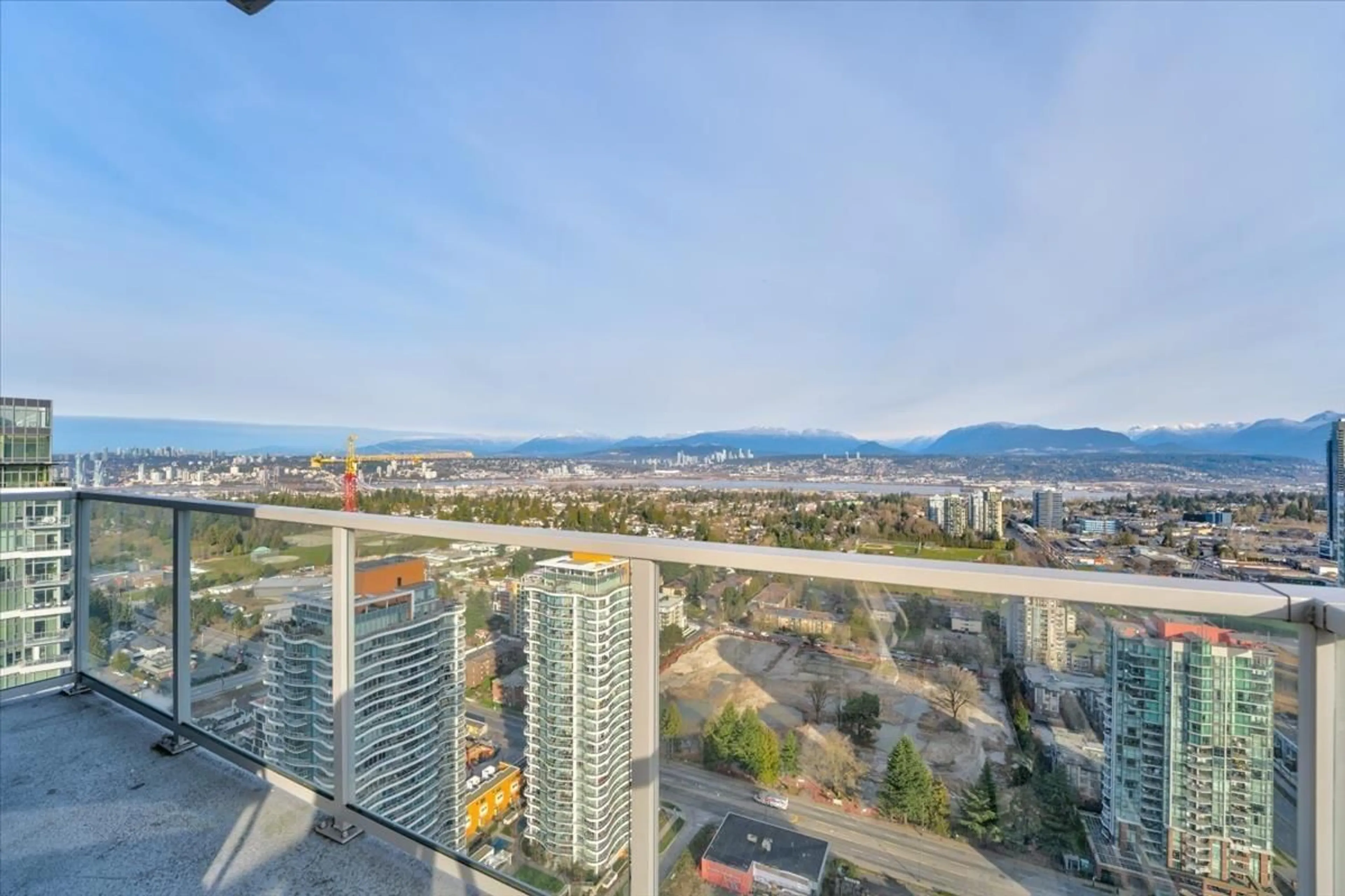 Balcony in the apartment, city buildings view from balcony for 3805 - 13350 CENTRAL AVENUE, Surrey British Columbia V3T0S1