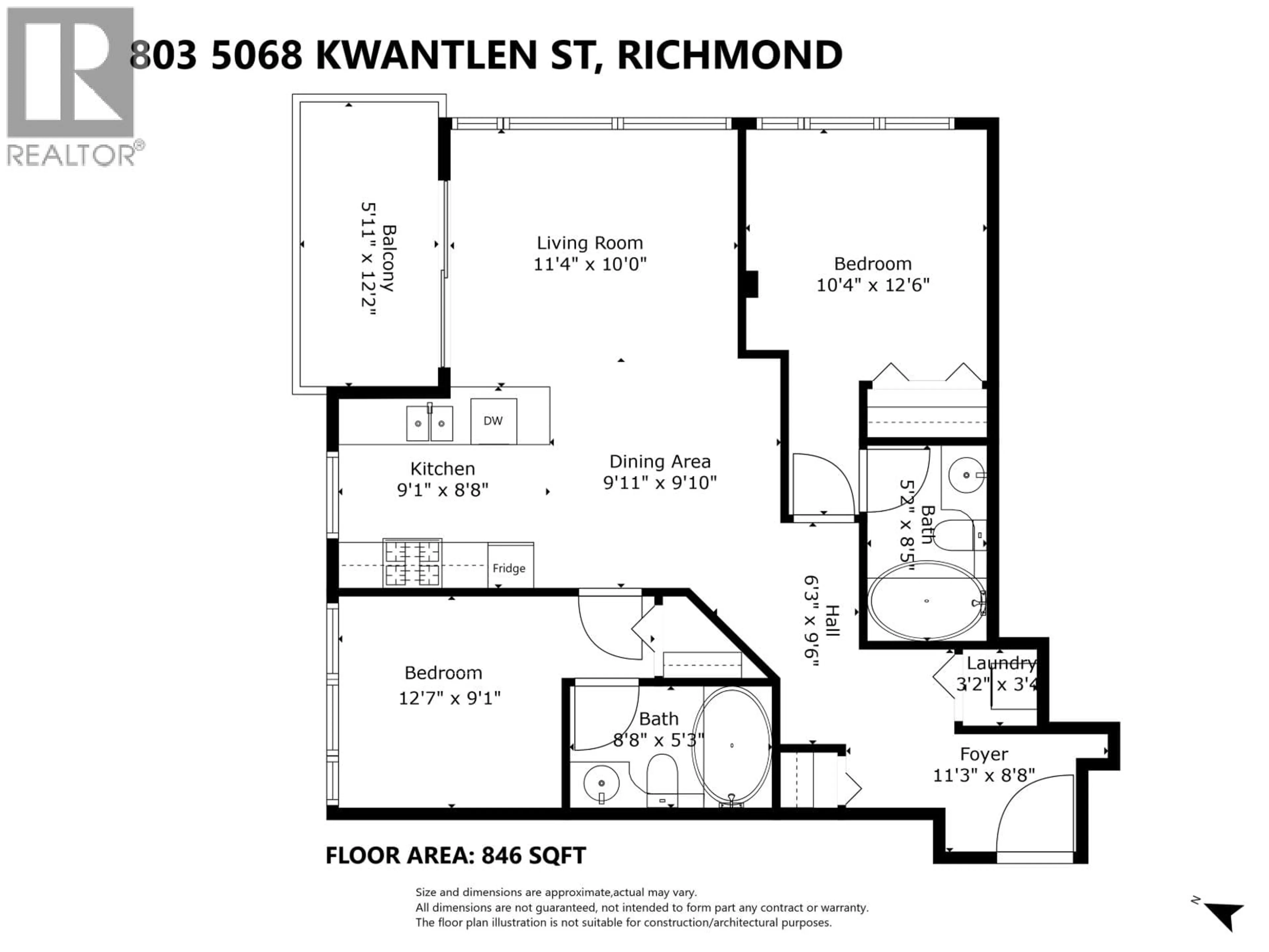 Floor plan for 803 - 5068 KWANTLEN STREET, Richmond British Columbia V6X4K4