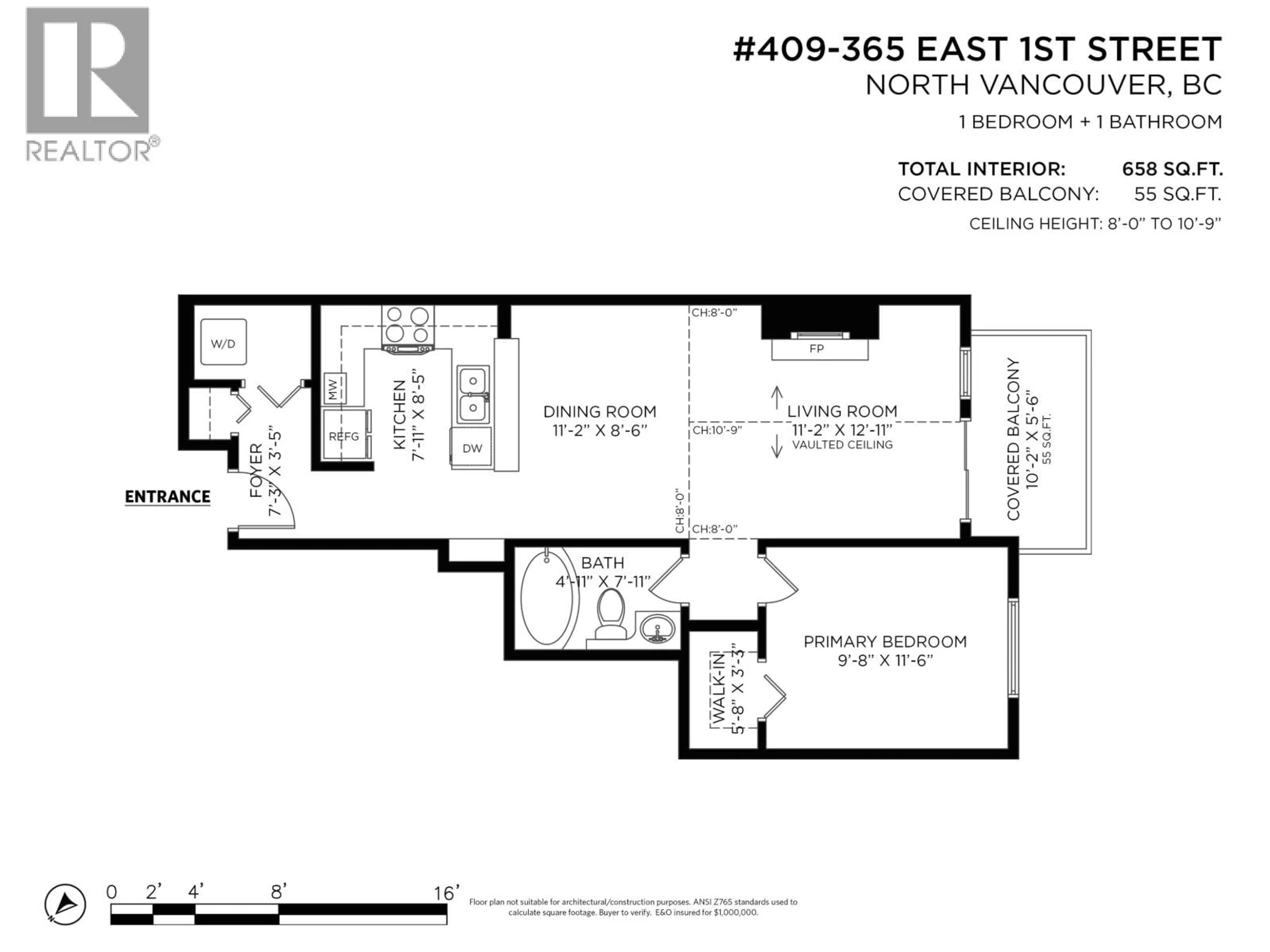 Floor plan for 409 - 365 1ST STREET, North Vancouver British Columbia V7L4W5